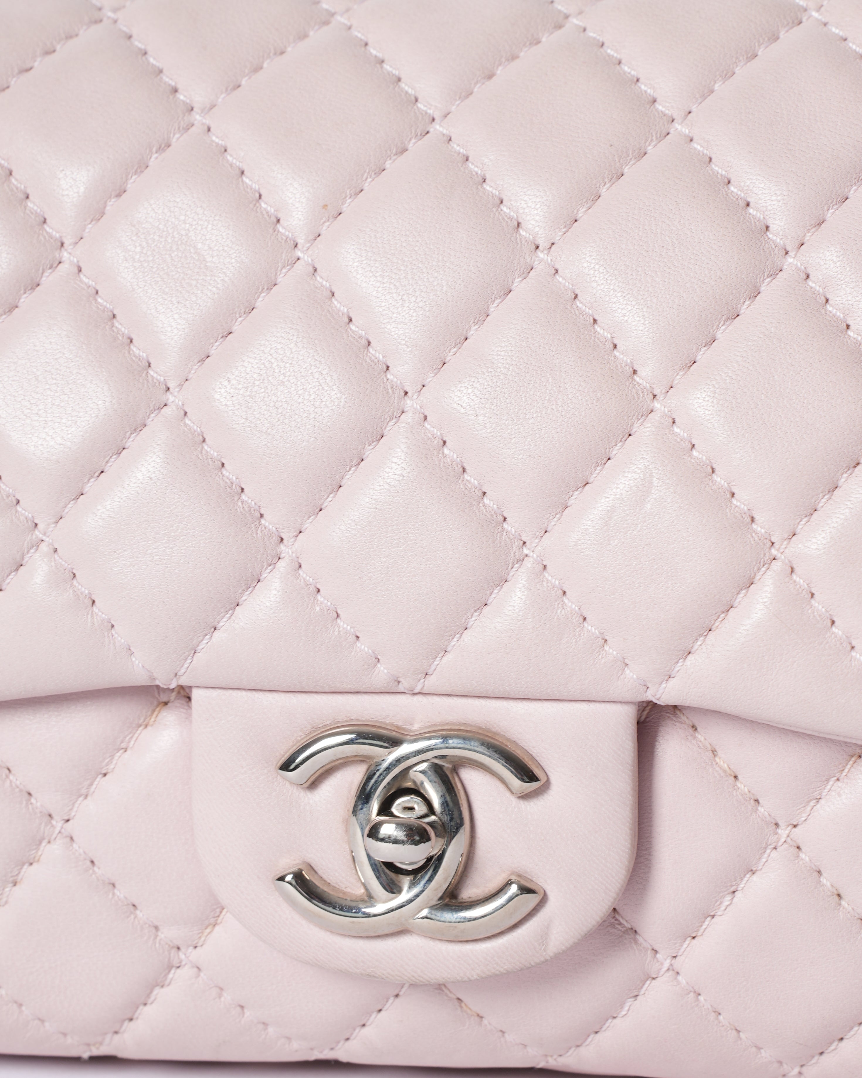 Chanel Light Pink Quilted Leather Classic Flap Bag