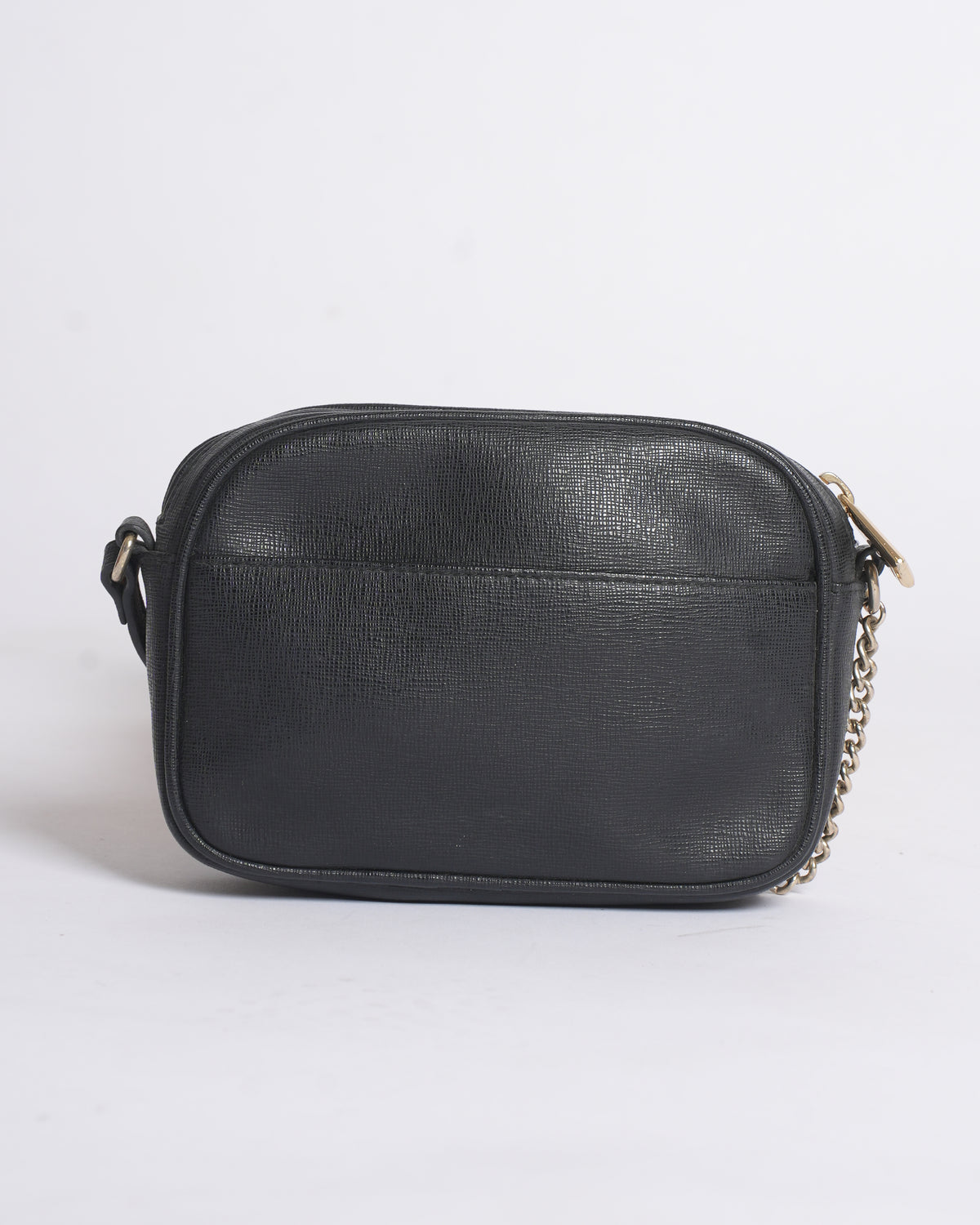Furla black leather small crossbody bag