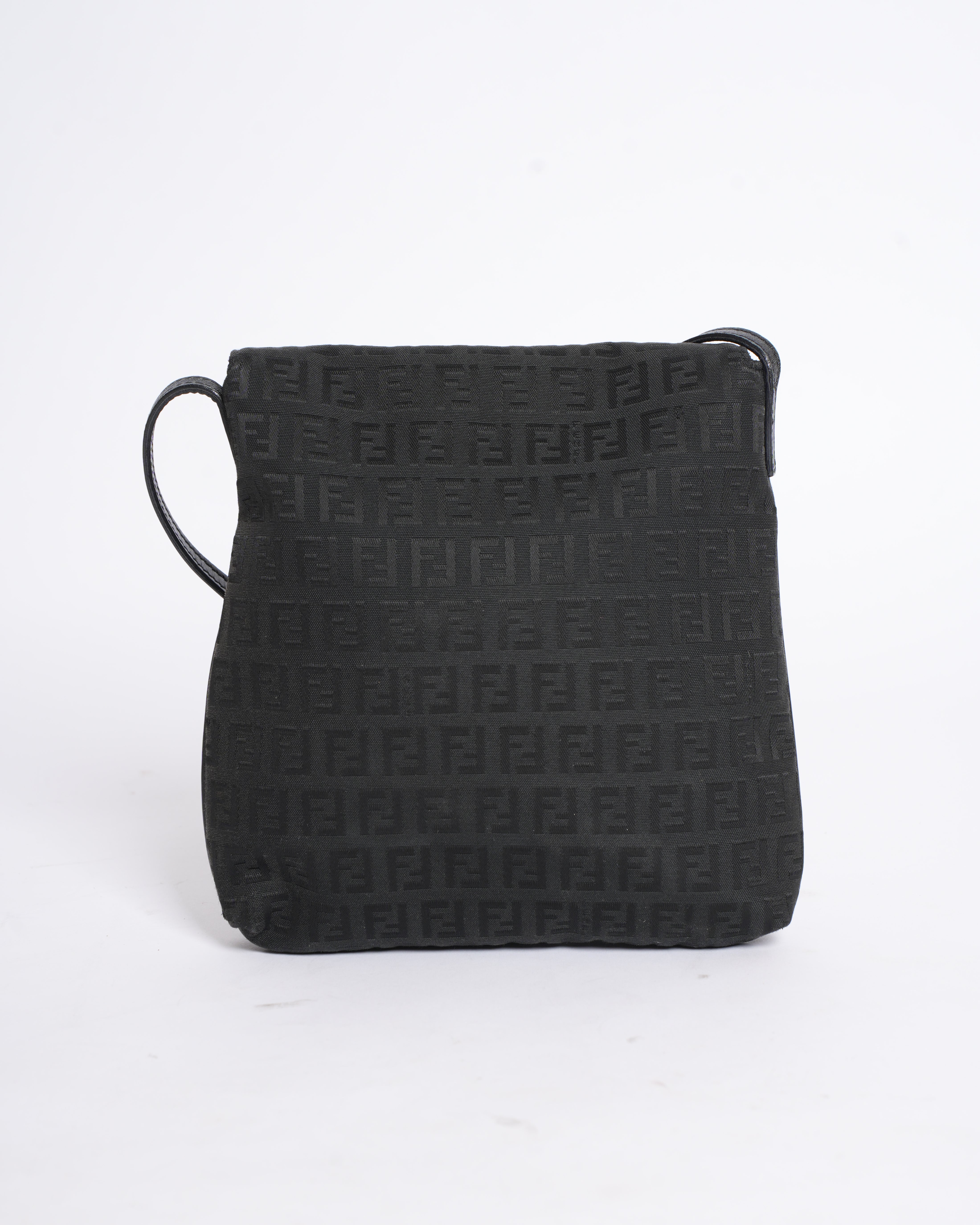 Fendi Zucchino Monogram Crossbody in Black