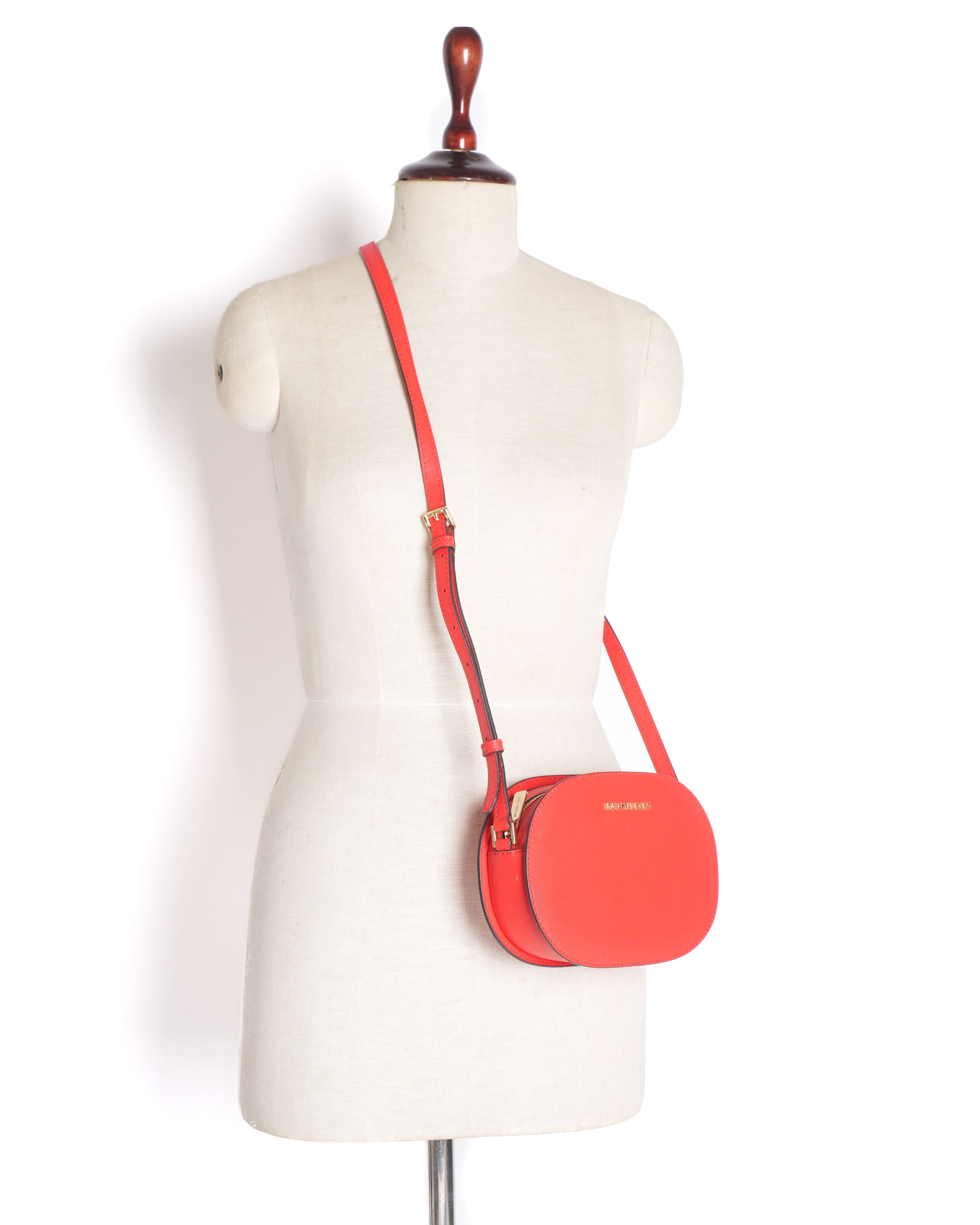 New Michael Kors Oval Crossbody in Red