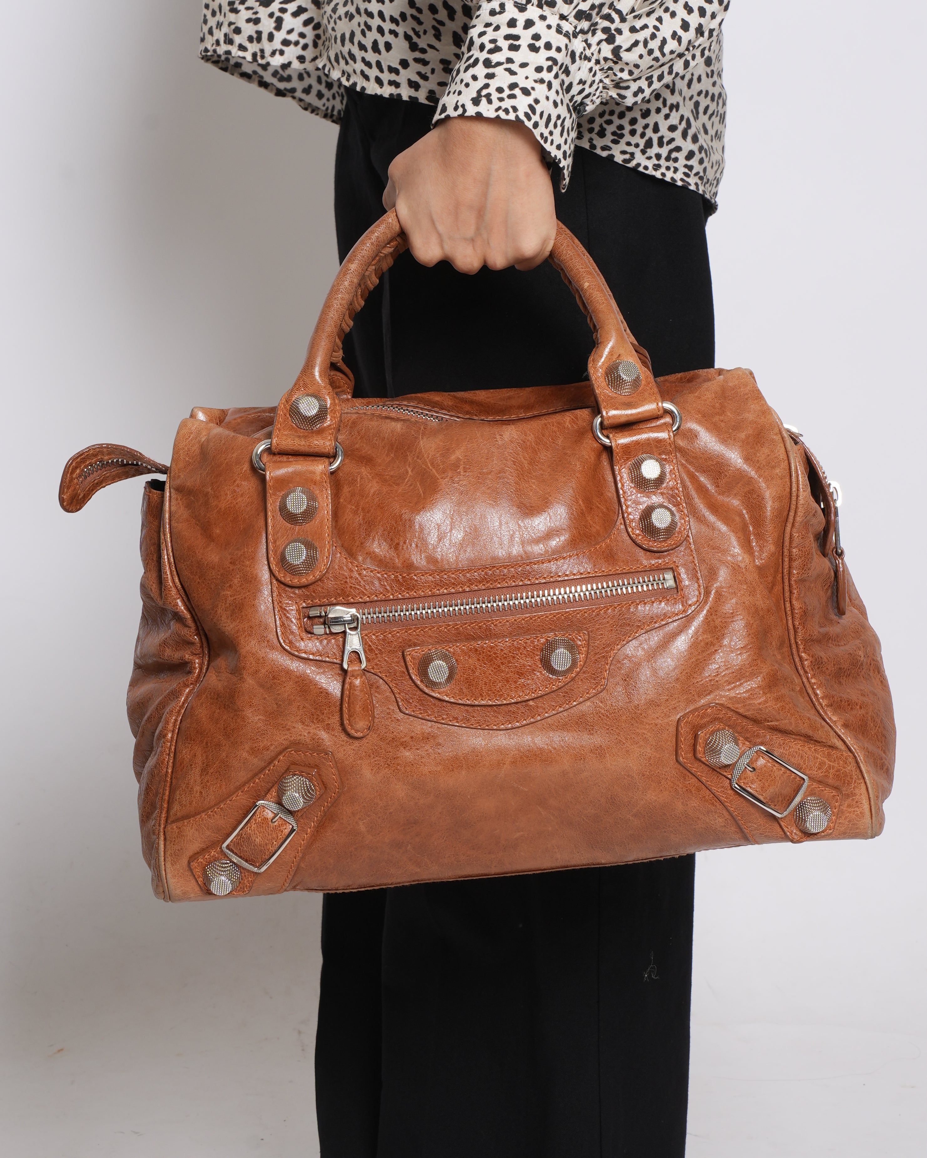 Balenciaga Mandarin Leather Giant Tote
