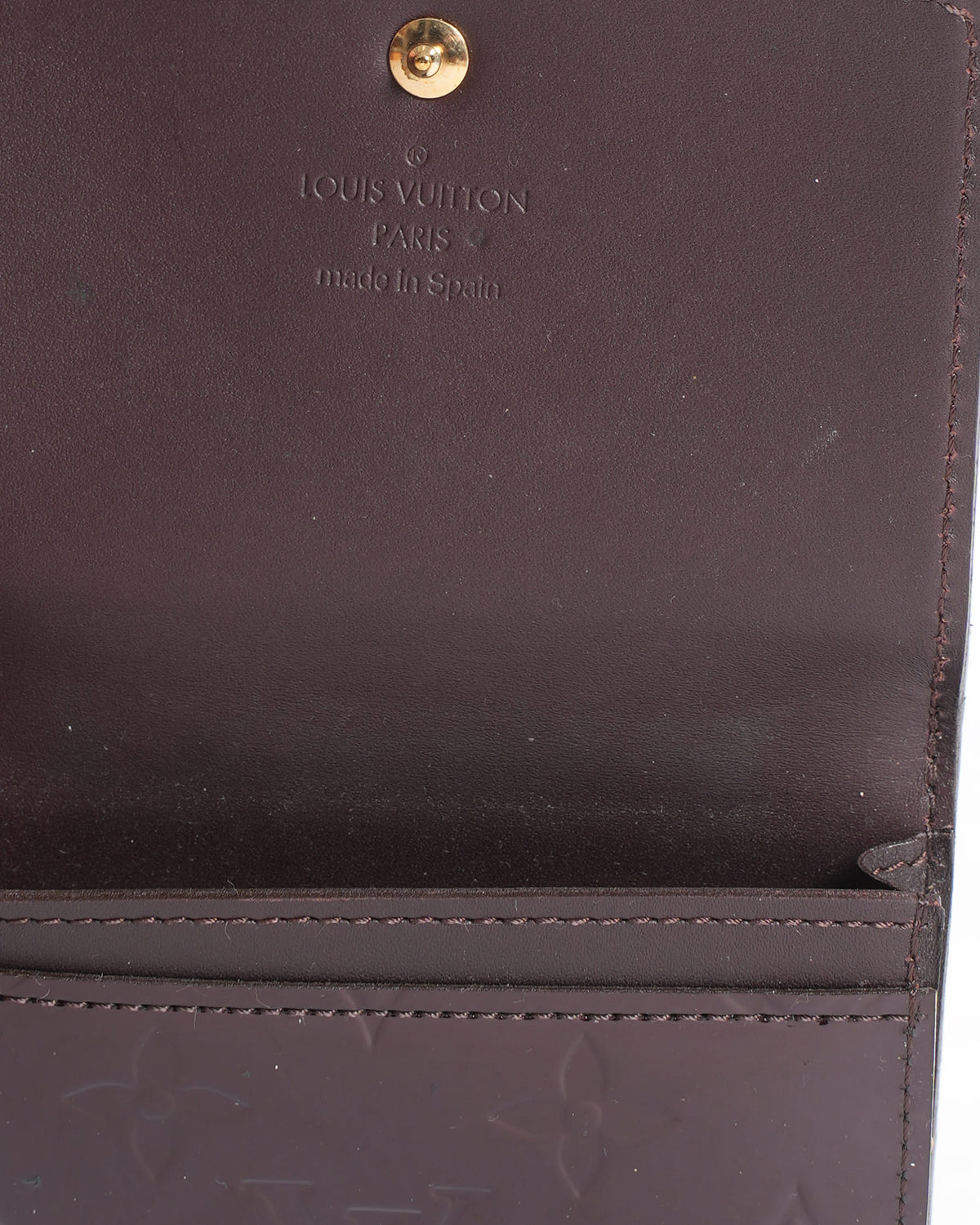 Louis Vuitton Monogram Vernis Card Case in Maroon