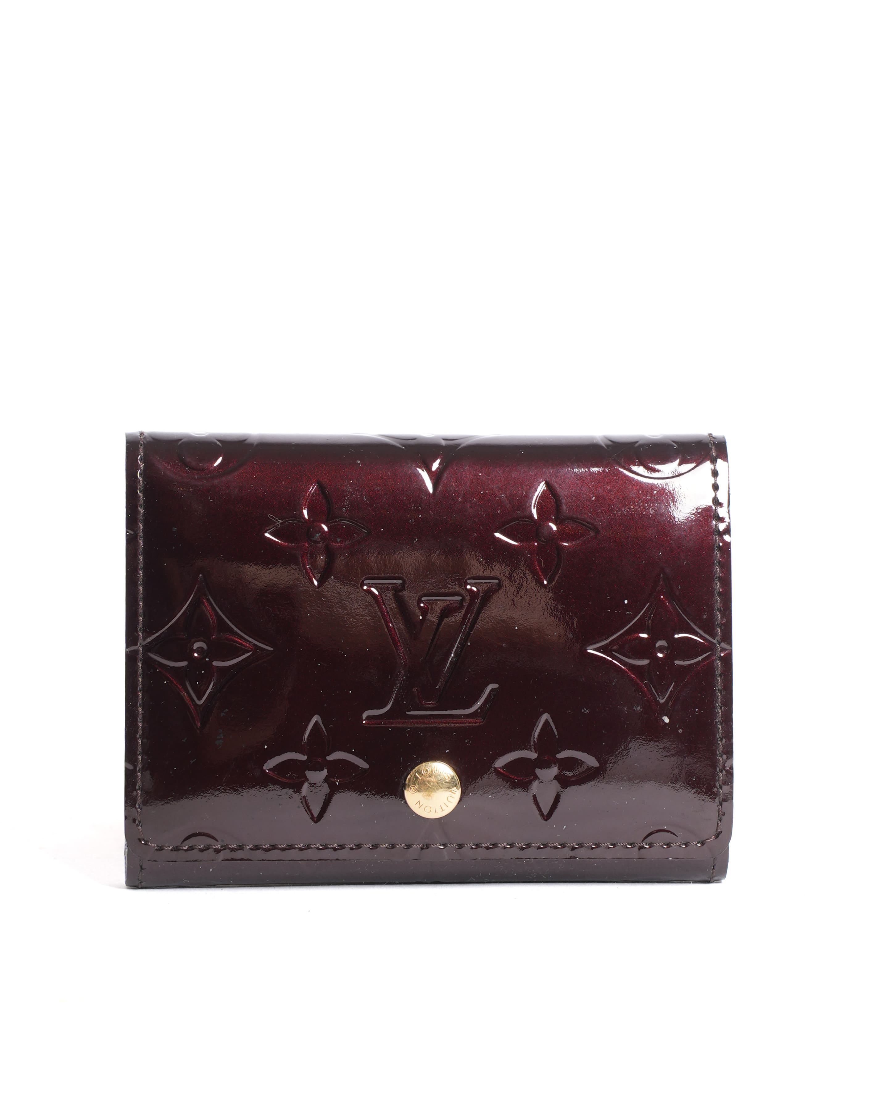 Louis Vuitton Monogram Vernis Card Case in Maroon