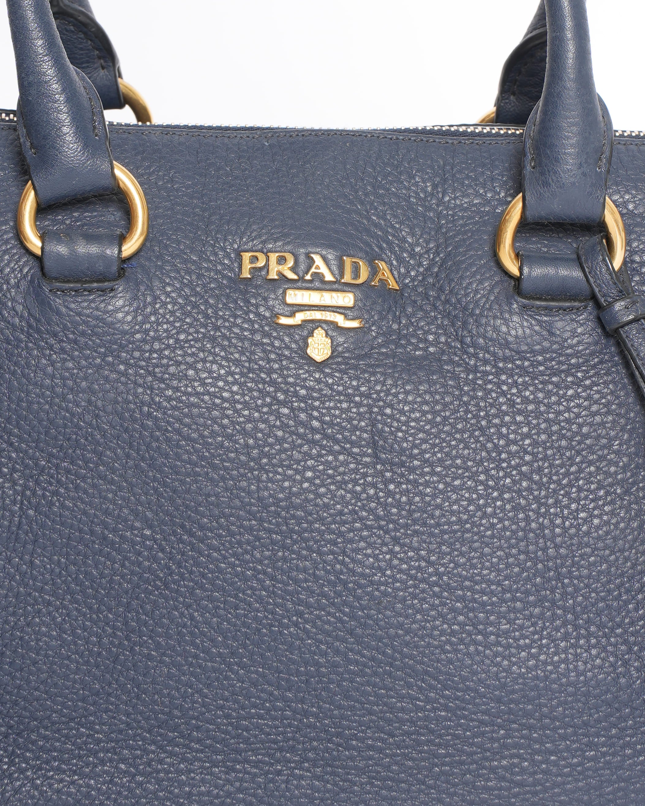 Prada Top Handle Bag With Shoulder Strap In Blue