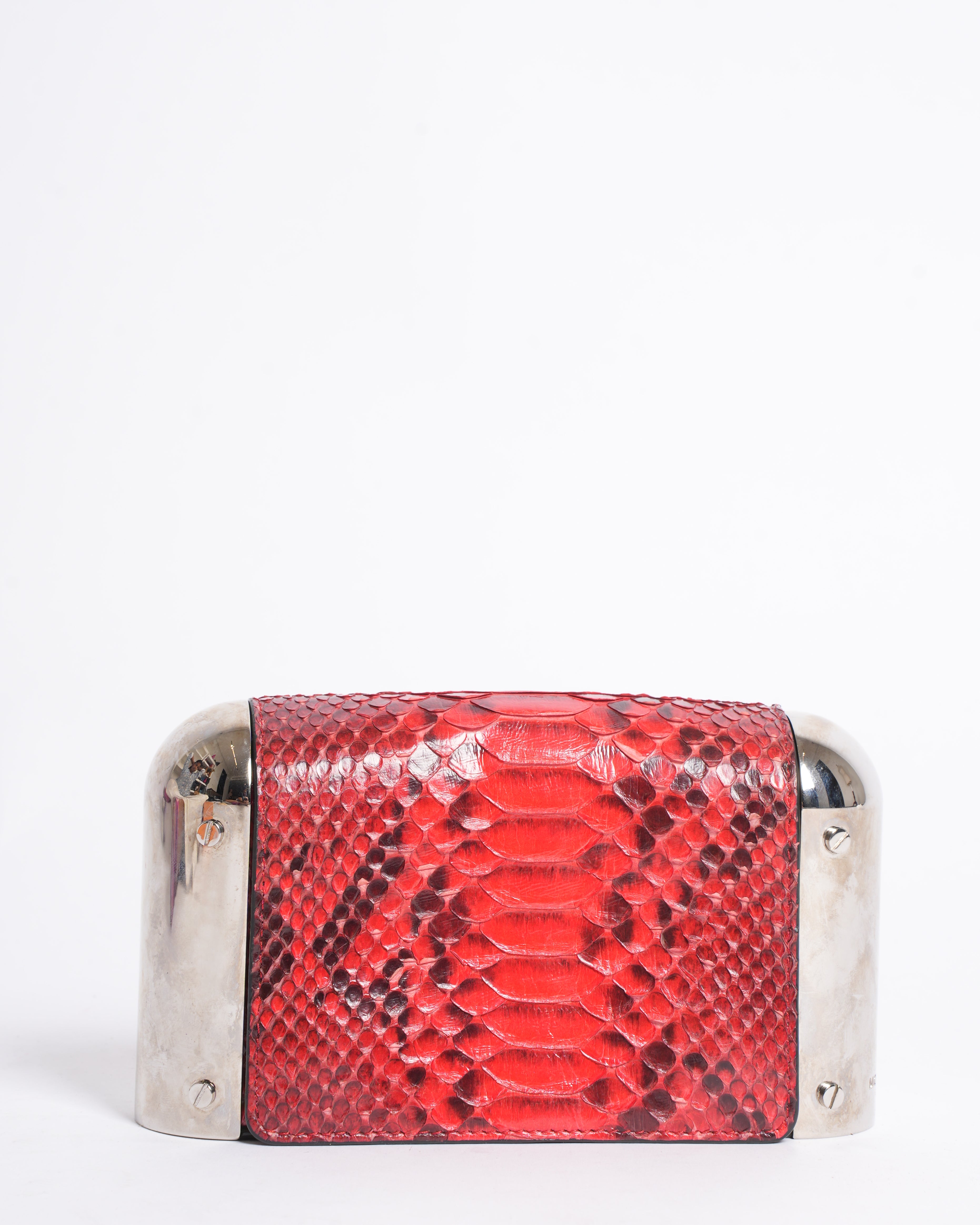 Michael Kors Python Embossed Red Clutch