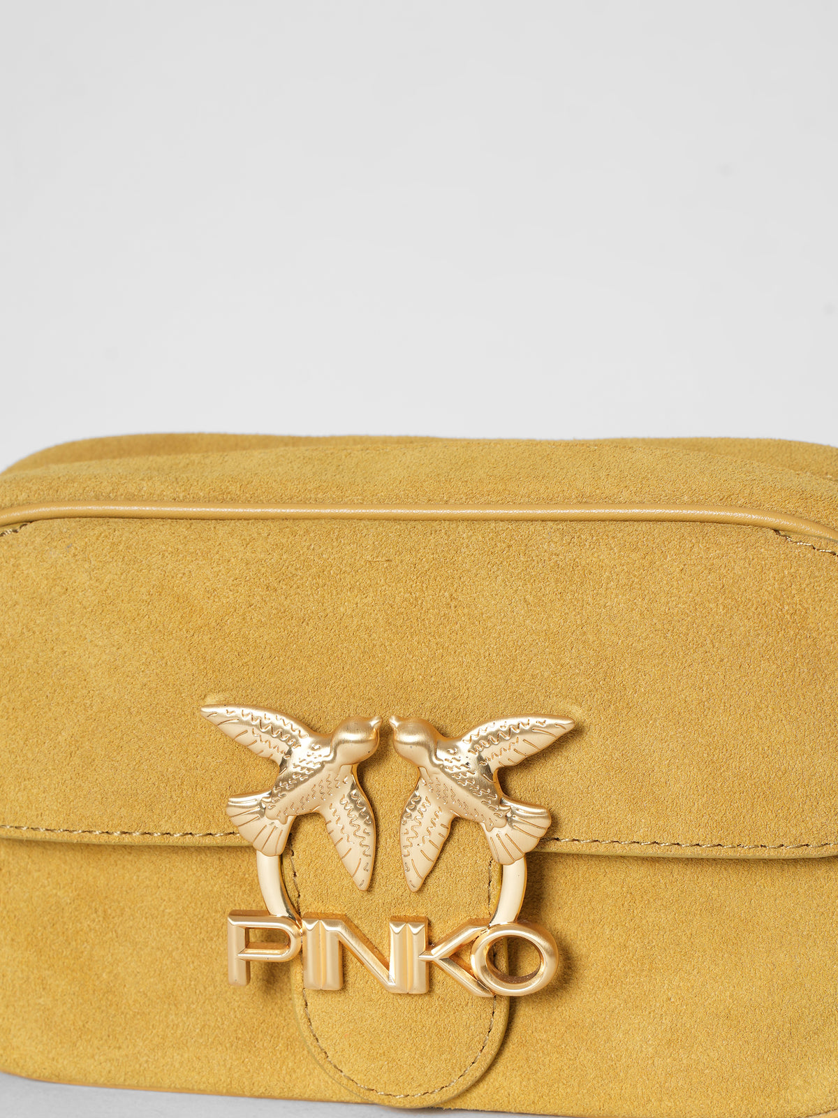 New Pinko Love Mini Square Seventies Crossbody In Suede