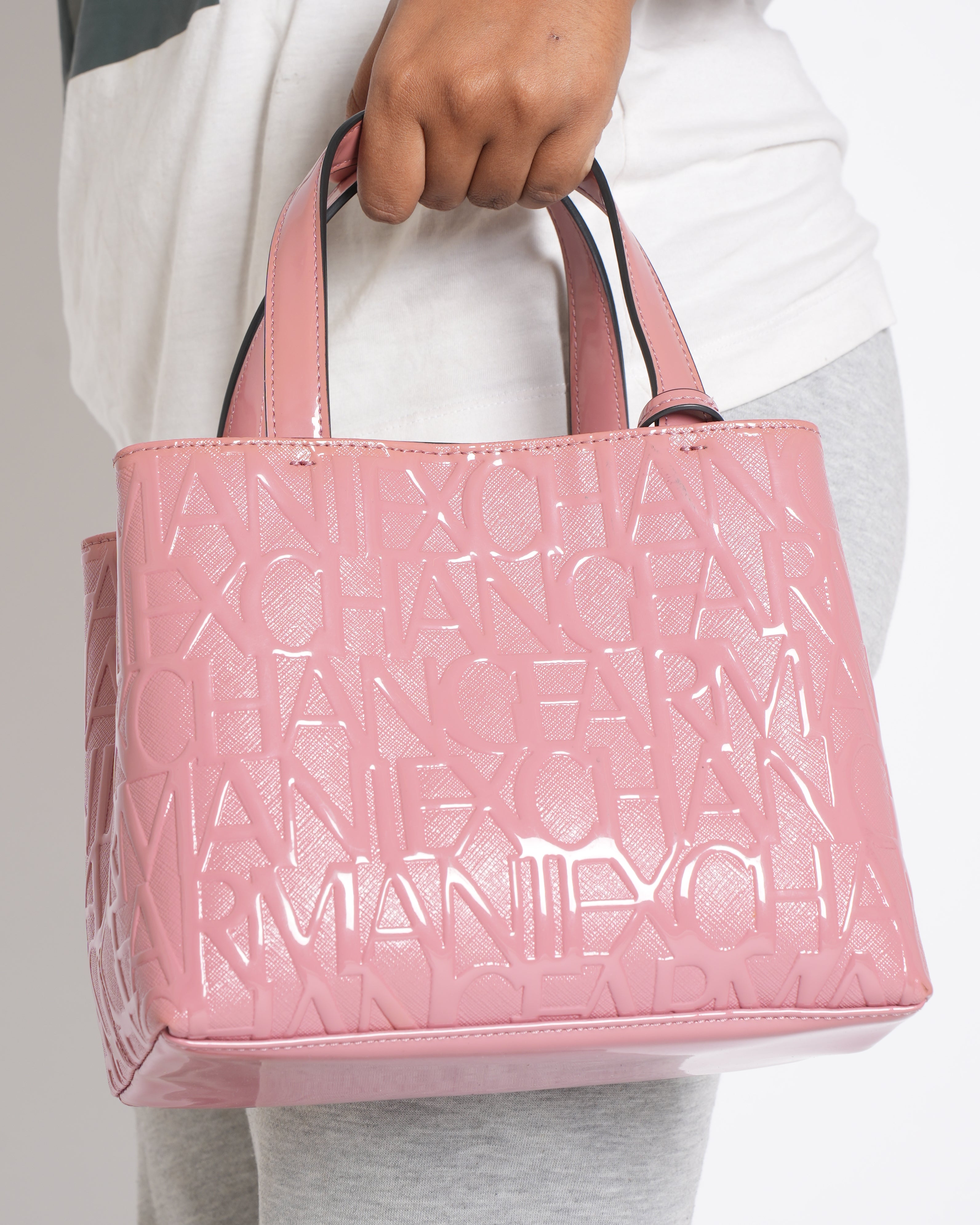 Armani Exchange Logo Embossed Monogram Bag