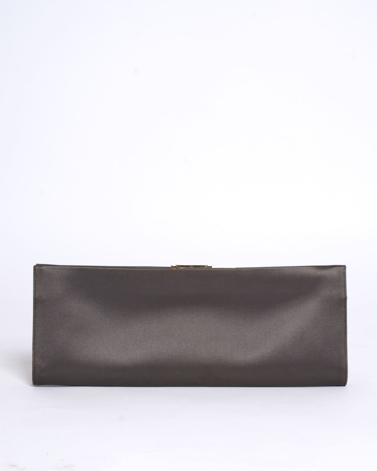 Salvatore Ferragamo Grey Leather Musa Gancini Clutch