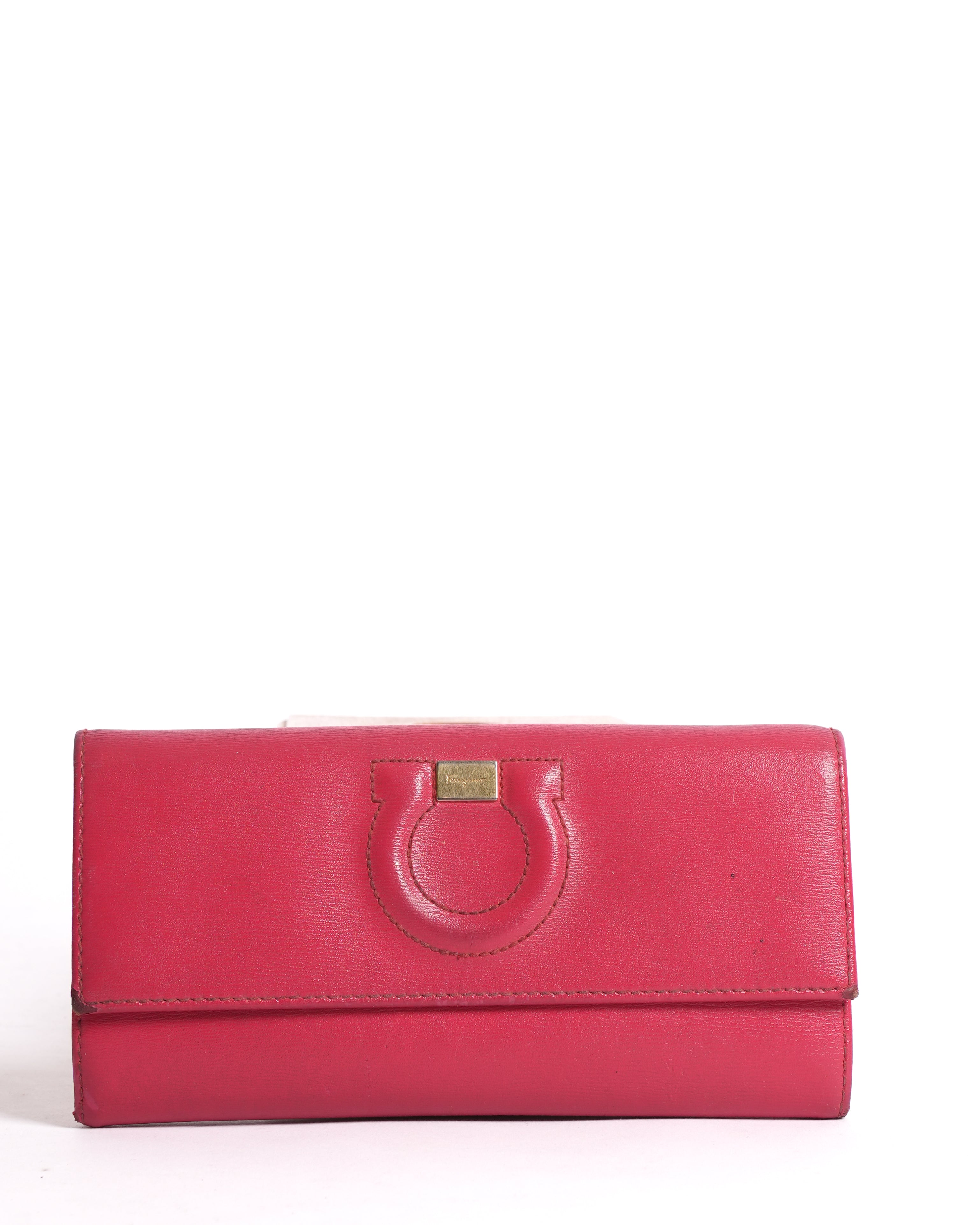 Salvatore Ferragamo Flap Wallet In Red