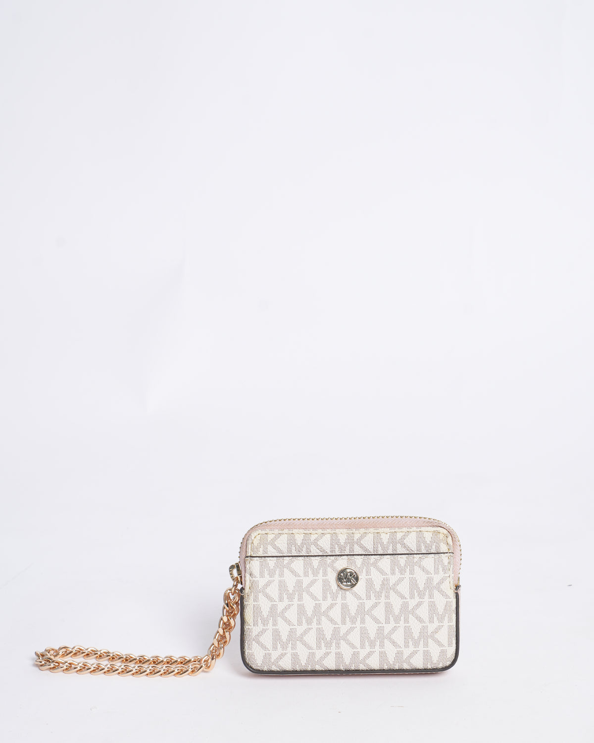 Michael Kors Medium Signature Logo Chain Wallet / Card Case