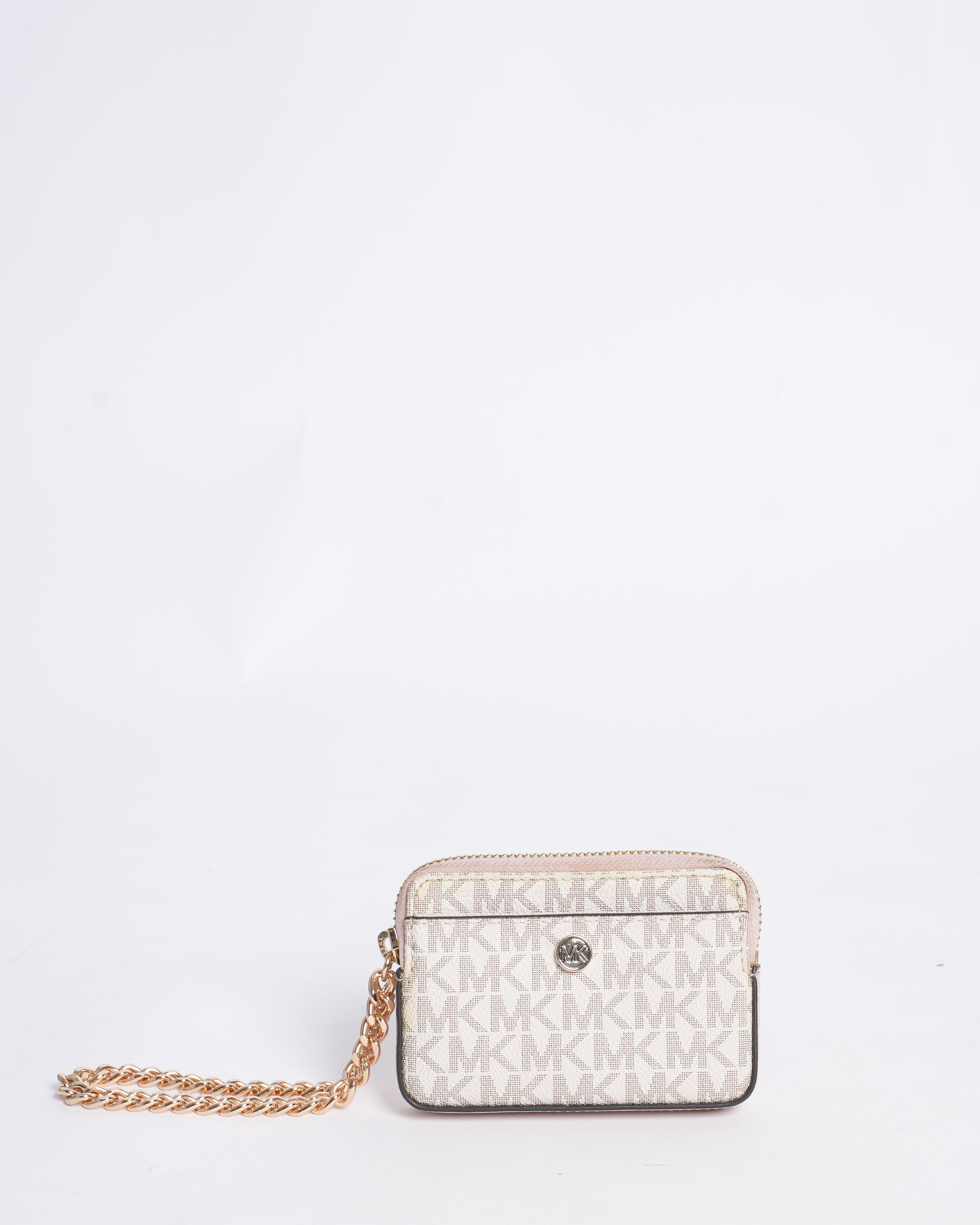 Michael Kors Medium Signature Logo Chain Wallet / Card Case