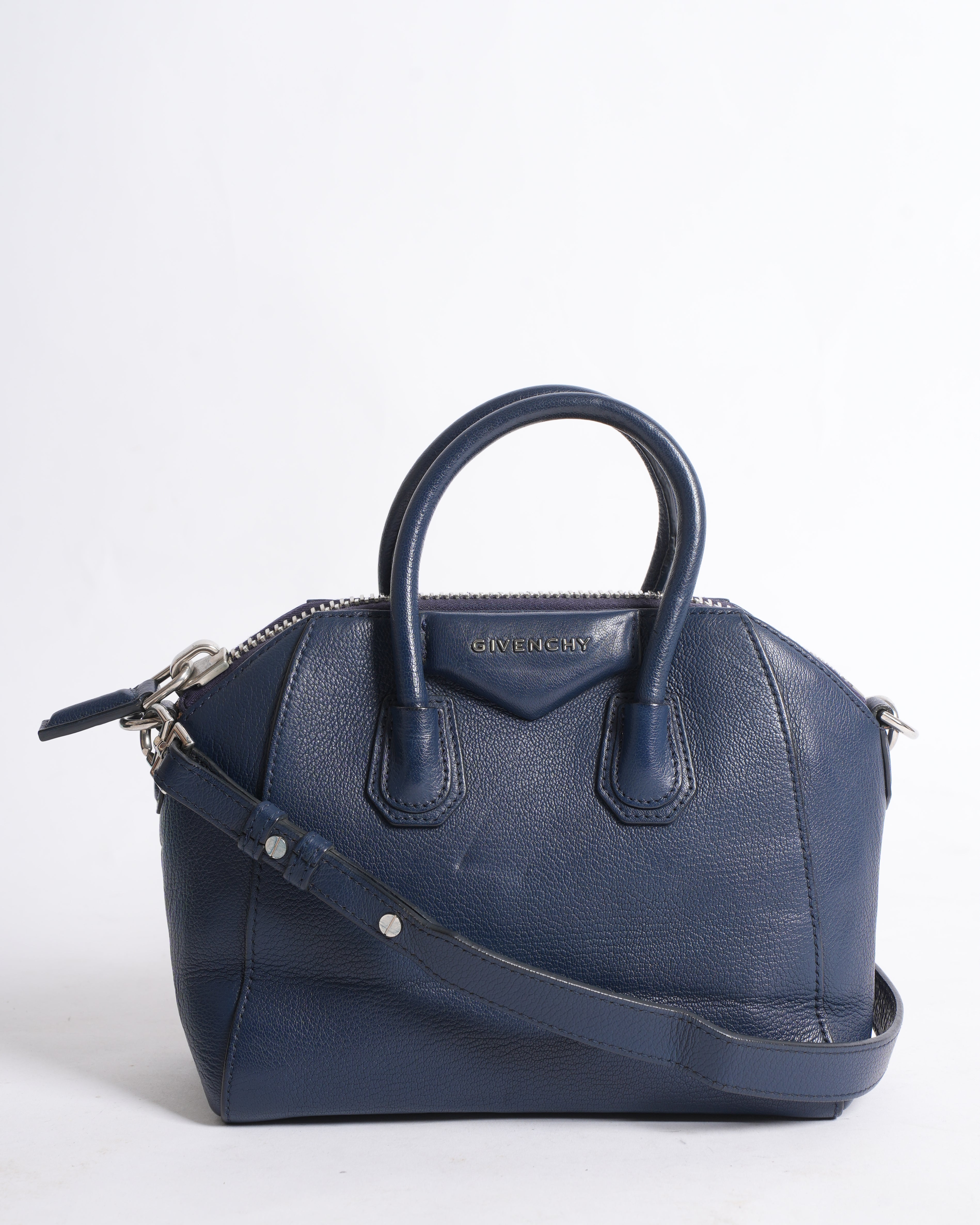 Givenchy Women's Mini Antigona tote Bag in Navy Blue