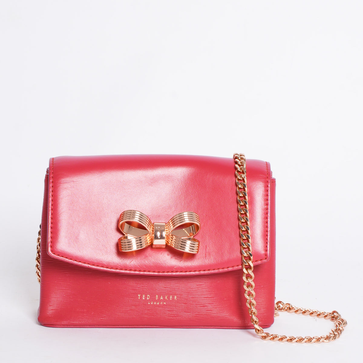 Ted Baker Red Mini Crossbody Bag with Rose Gold Hardware Pre - Main Image