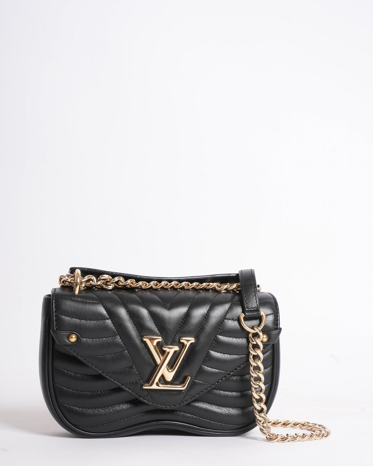 Louis Vuitton Black Leather Wave Chain PM Bag