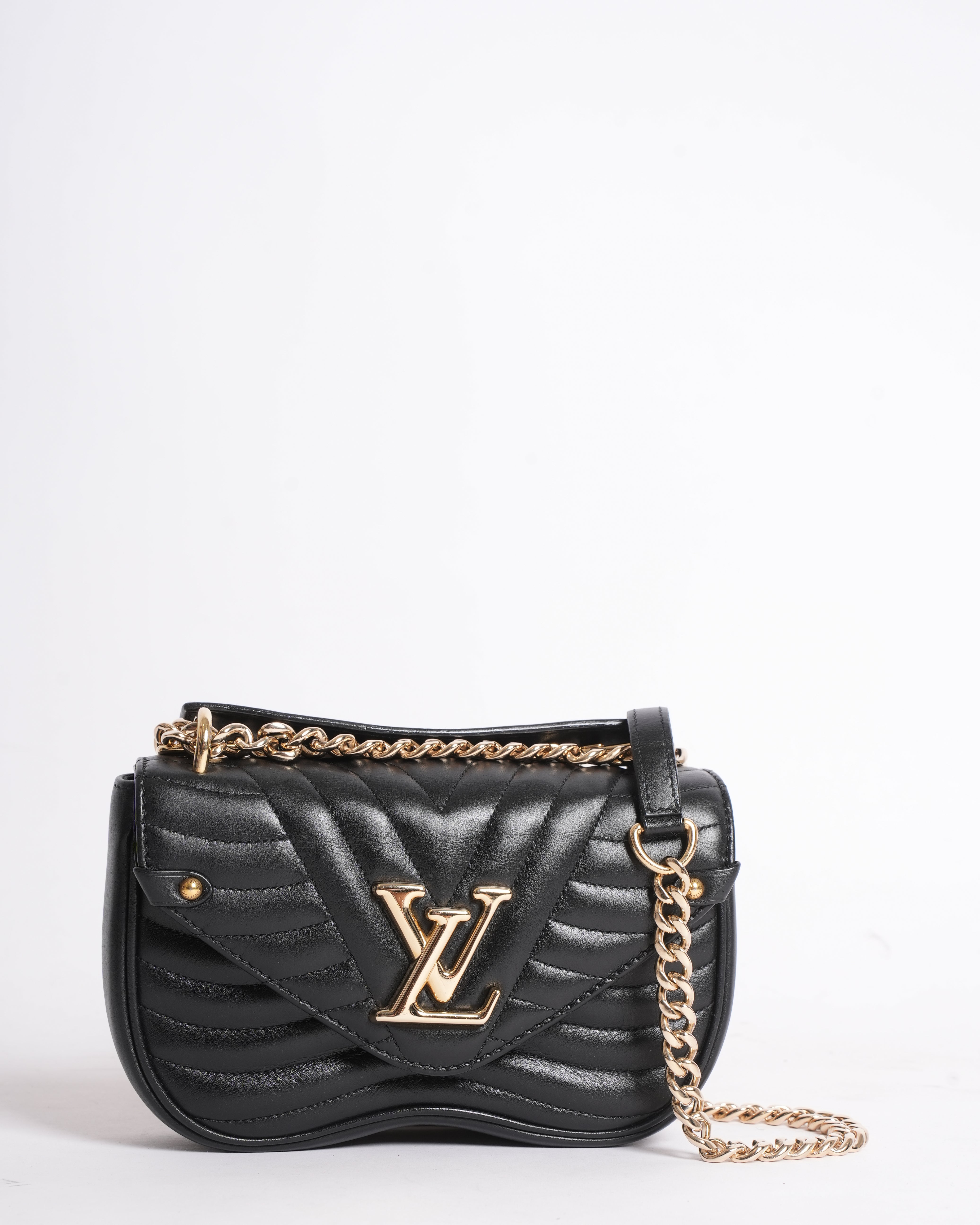 Louis Vuitton Black Leather Wave Chain PM Bag
