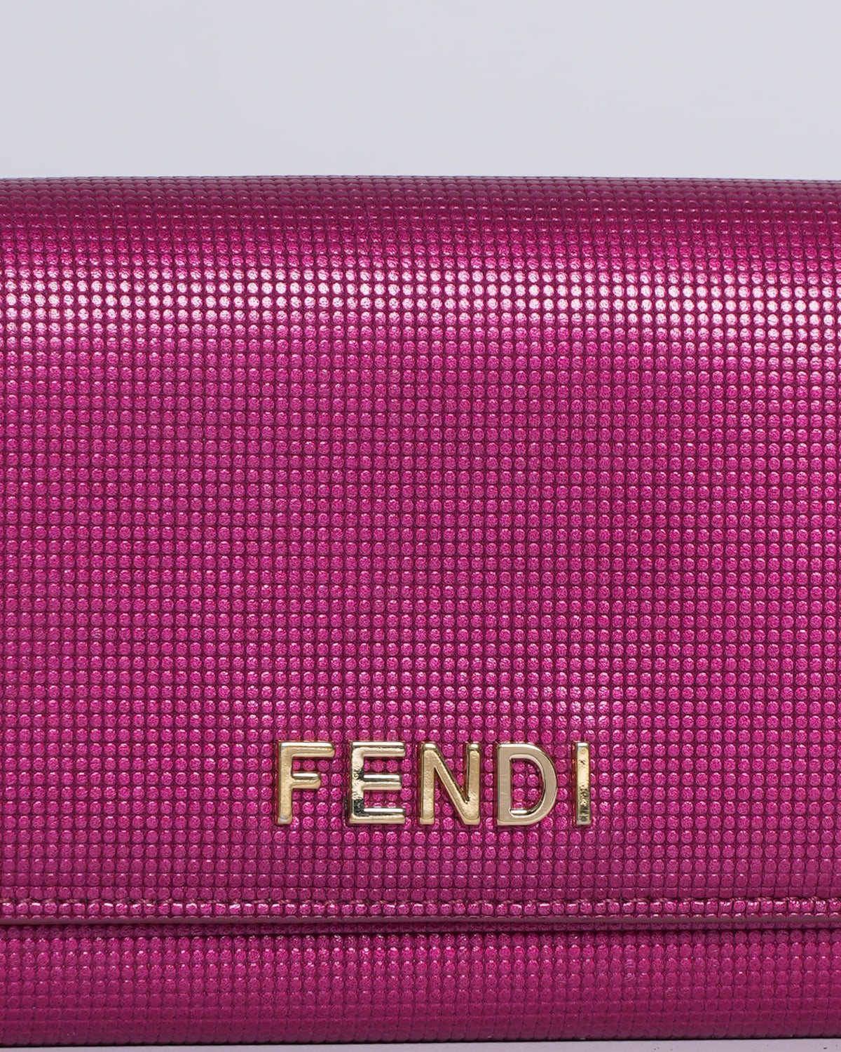 Fendi magenta leather logo flap continental wallet