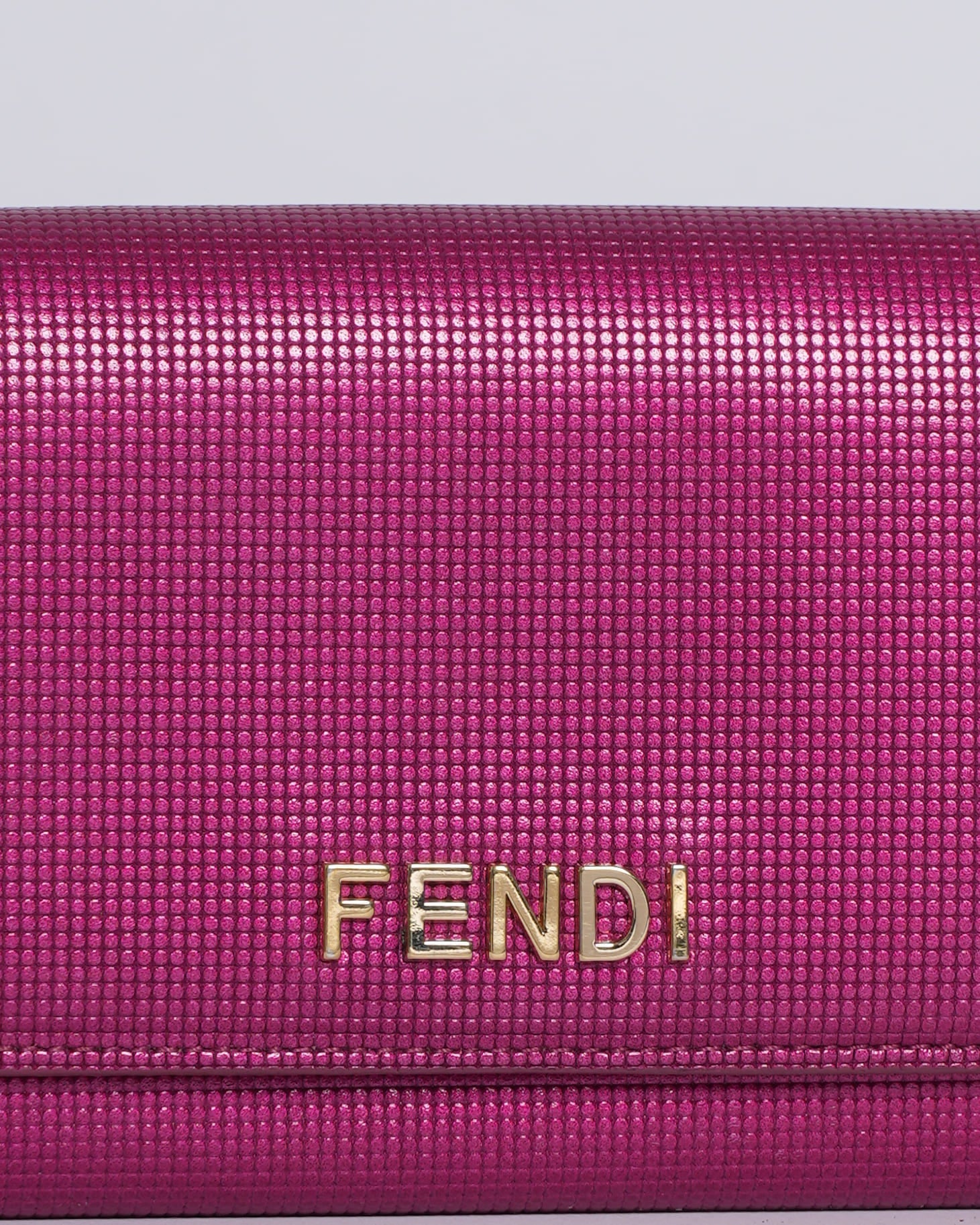 Fendi magenta leather logo flap continental wallet