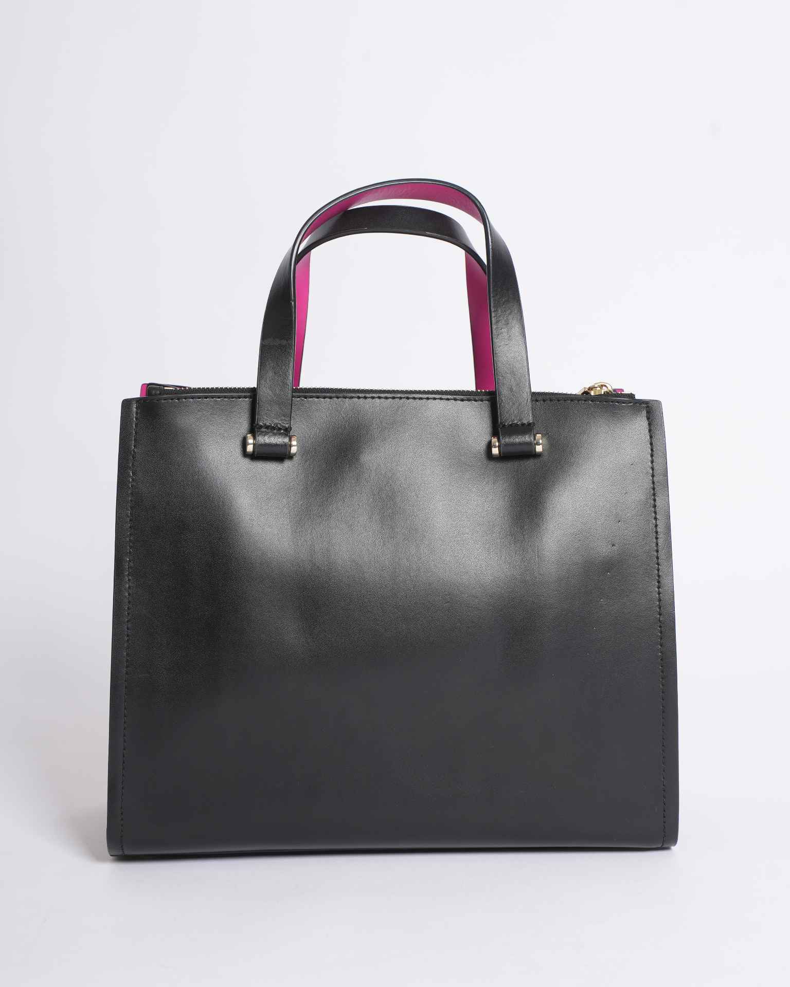 Kate Spade Top Handle Bag With Crossbody In Black With Pink Accent