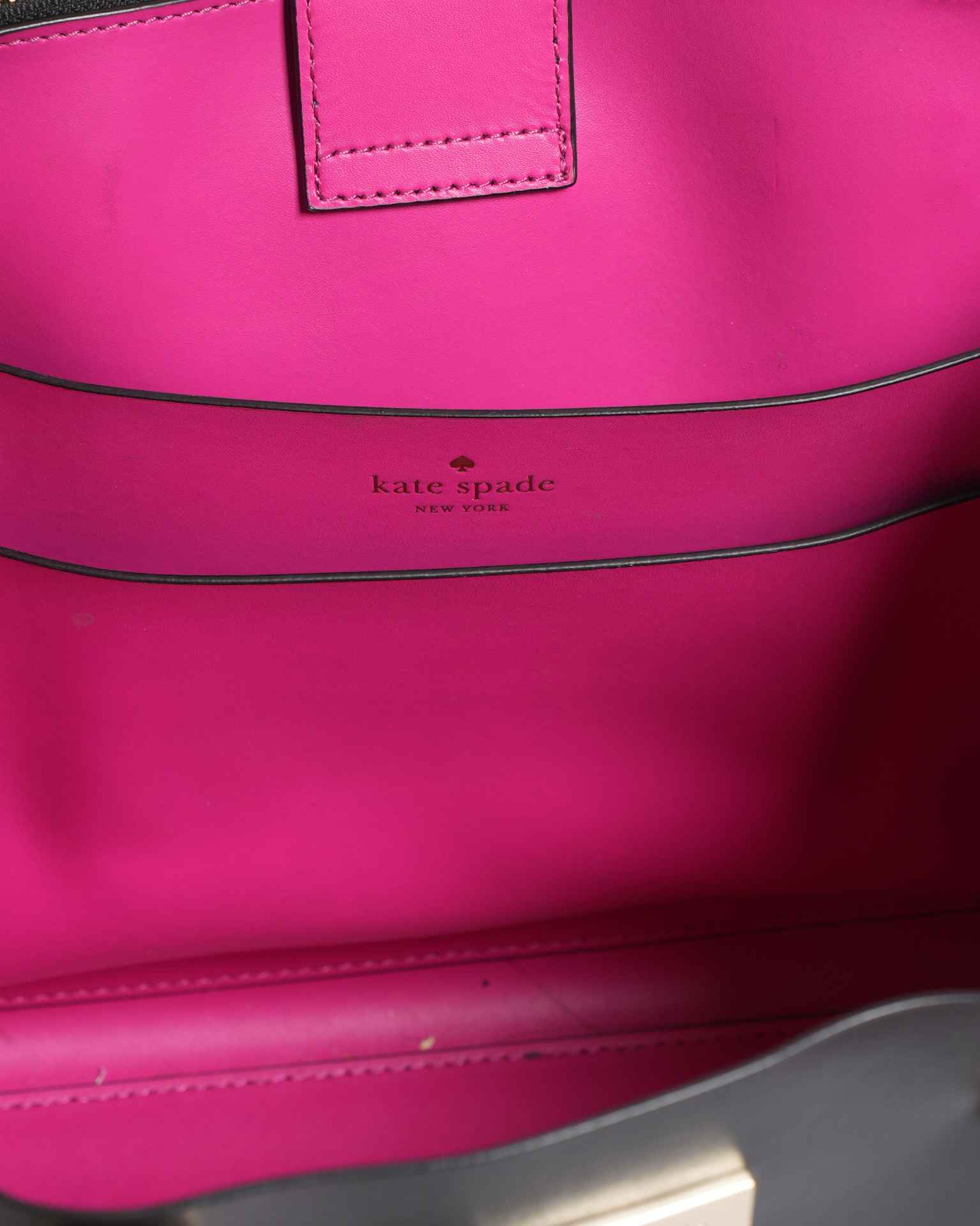 Kate Spade Top Handle Bag With Crossbody In Black With Pink Accent
