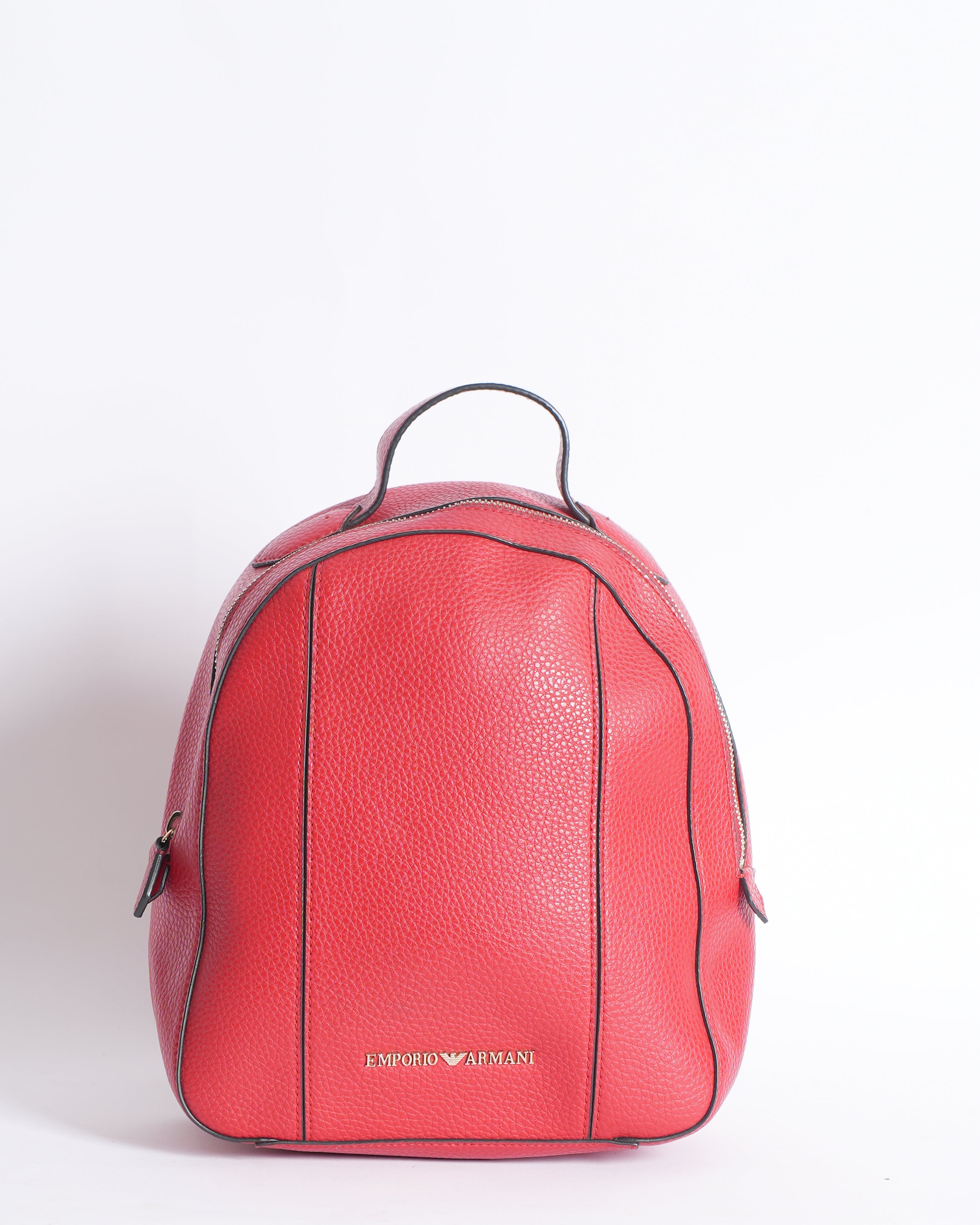 Emporio Armani Red Leather Backpack