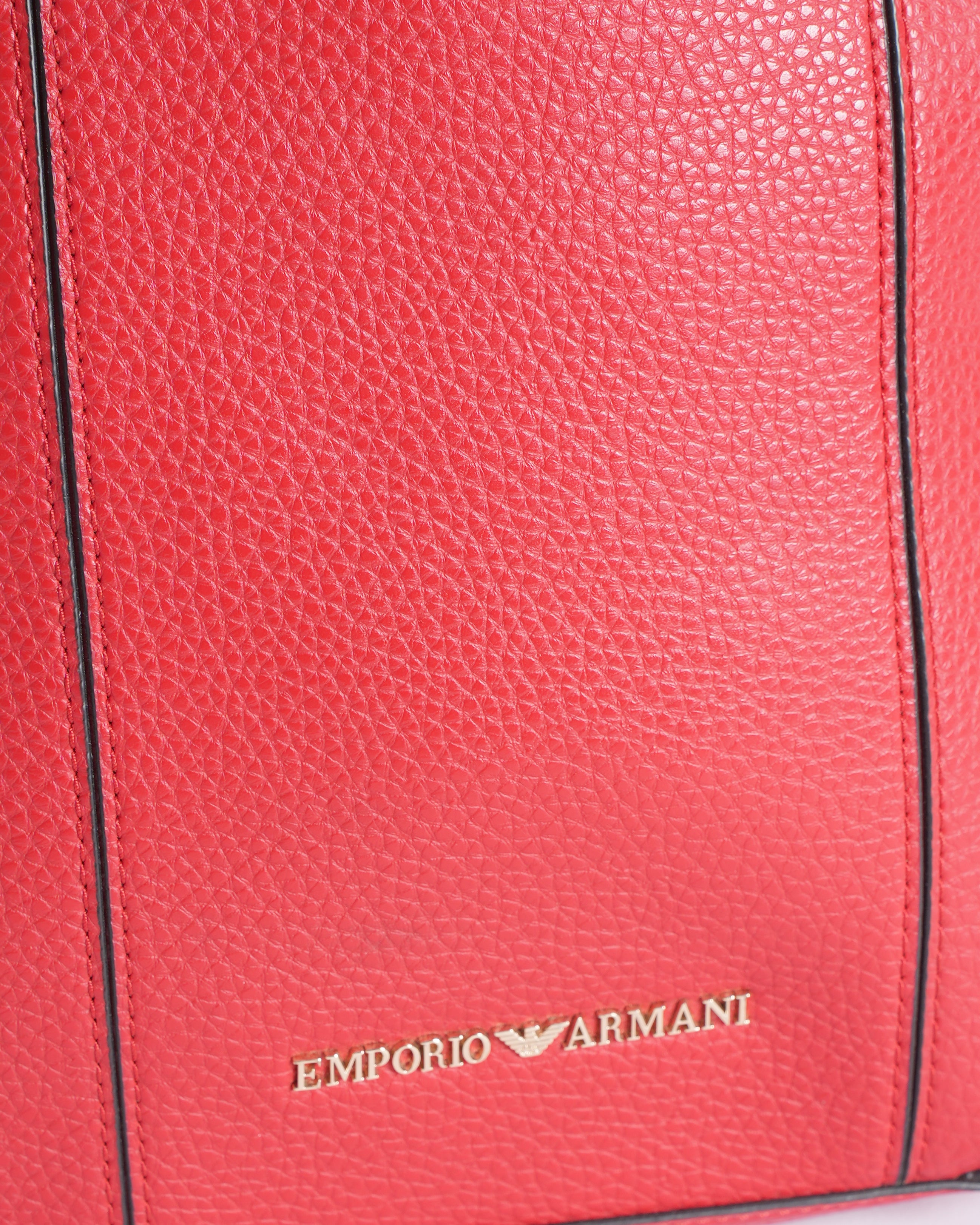 Emporio Armani Red Leather Backpack