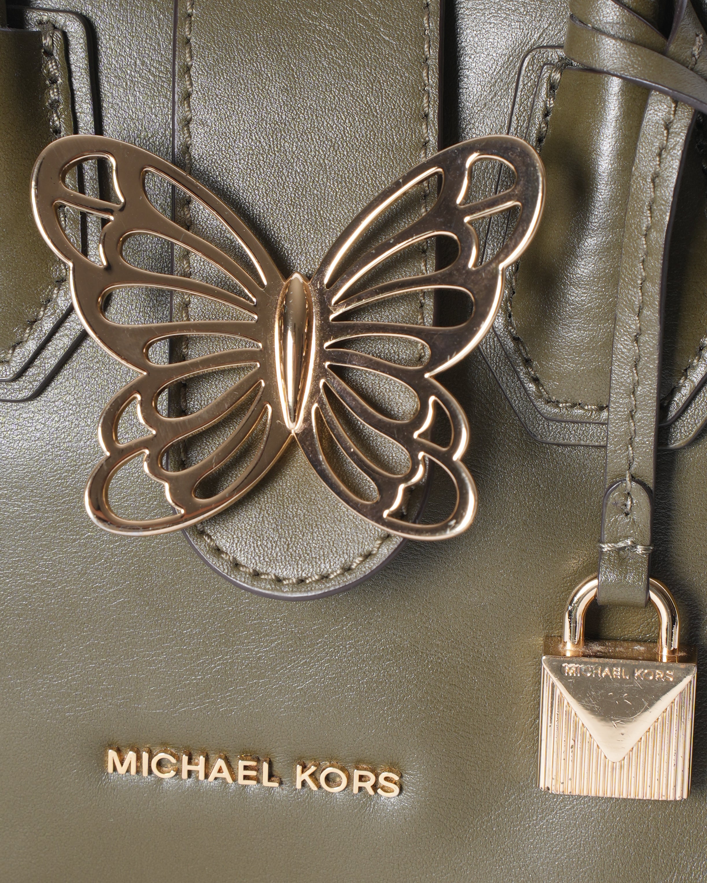 Michael kors mercer mini accordian butterfly leather handbag