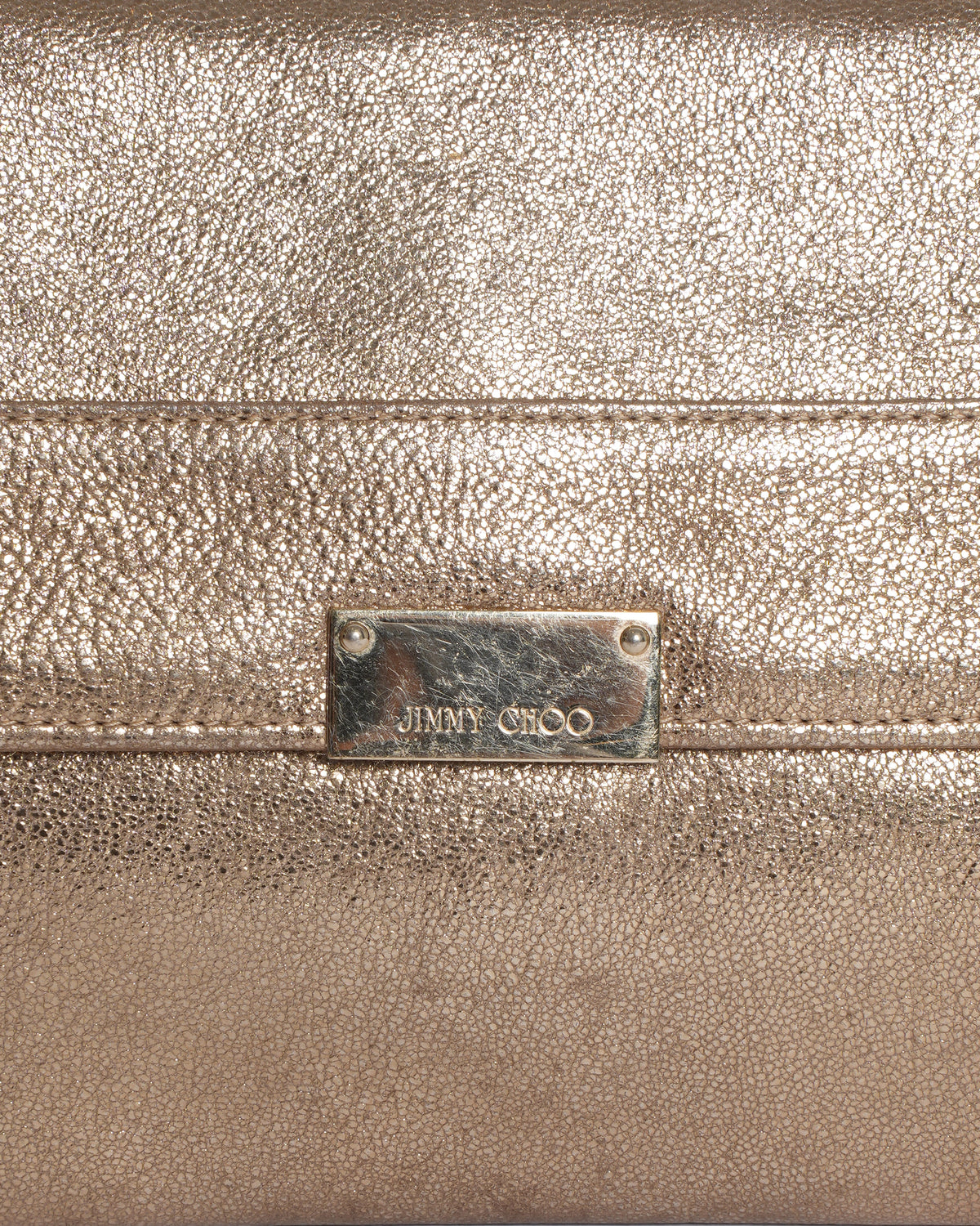 Jimmy Choo Metallic Gold Leather & Glitter Reese Clutch