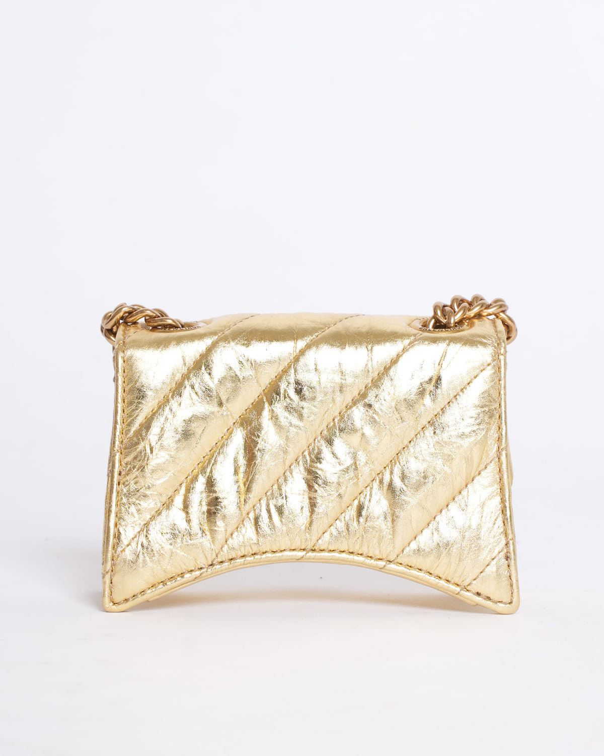 Balenciaga Crush Gold-Tone Foil Shoulder Bag