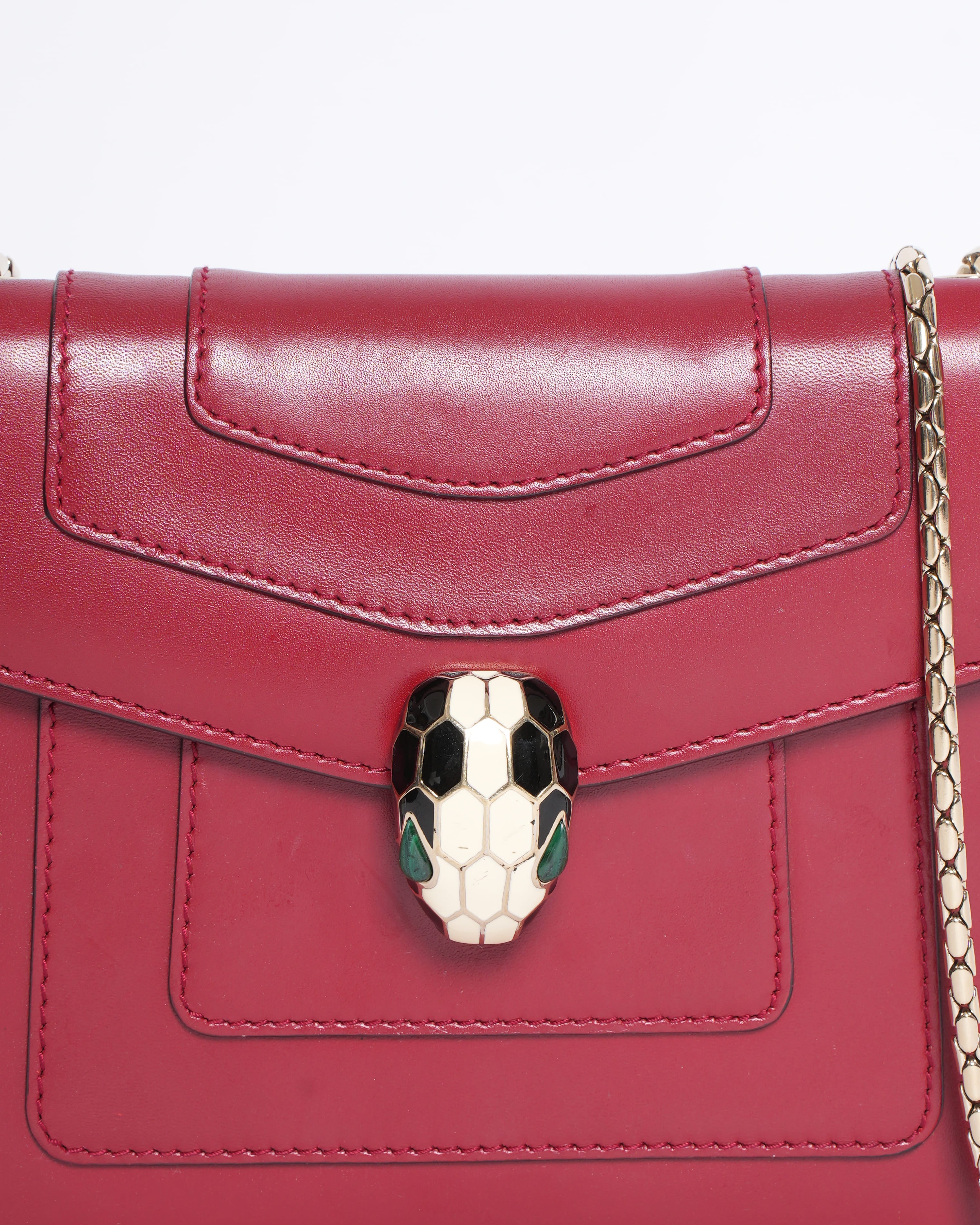 Bulgari Serpenti Shoulder Bag in Red
