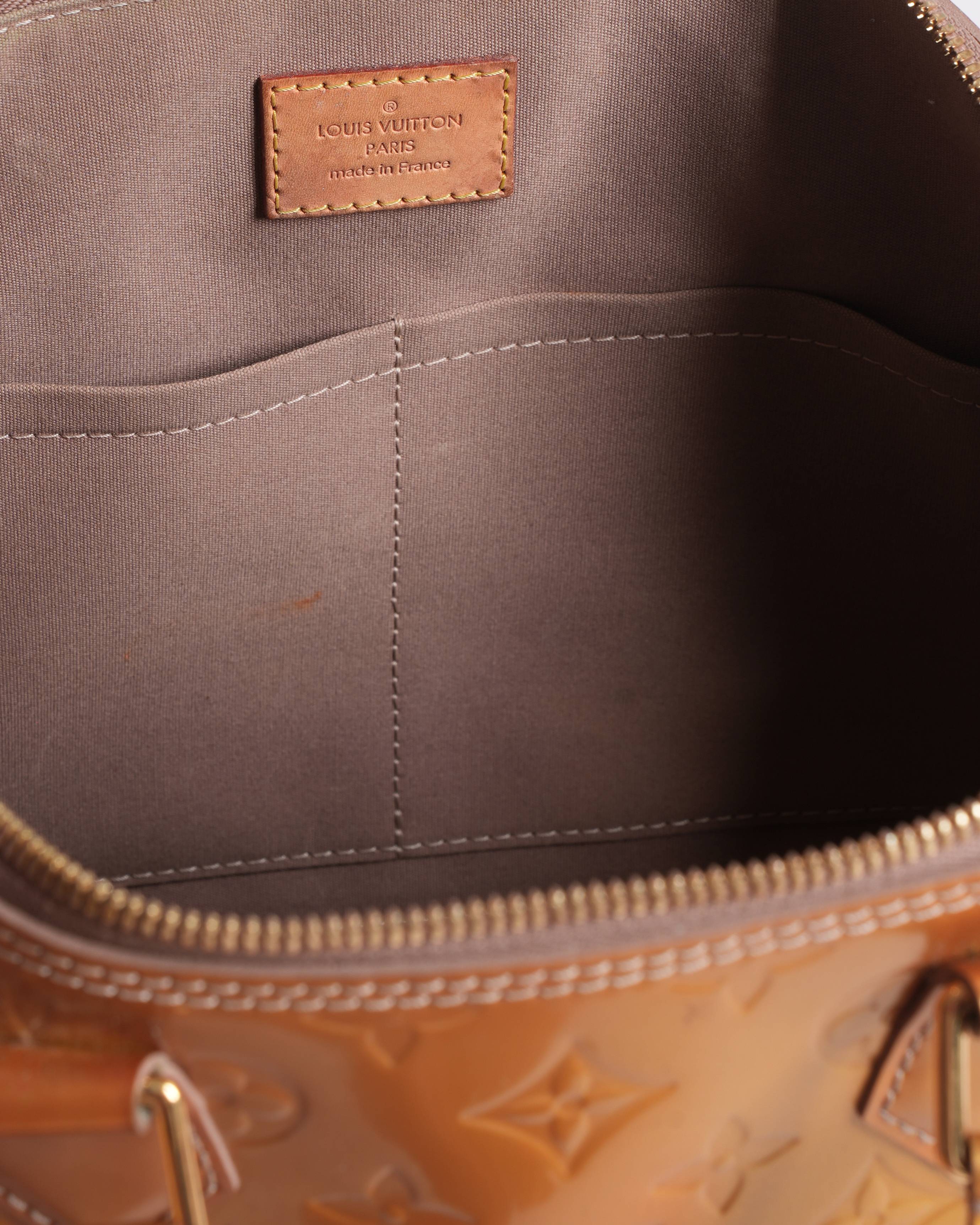 Louis Vuitton Monogram Vernis Alma Jaune Passion Yellow Handbag Enamel