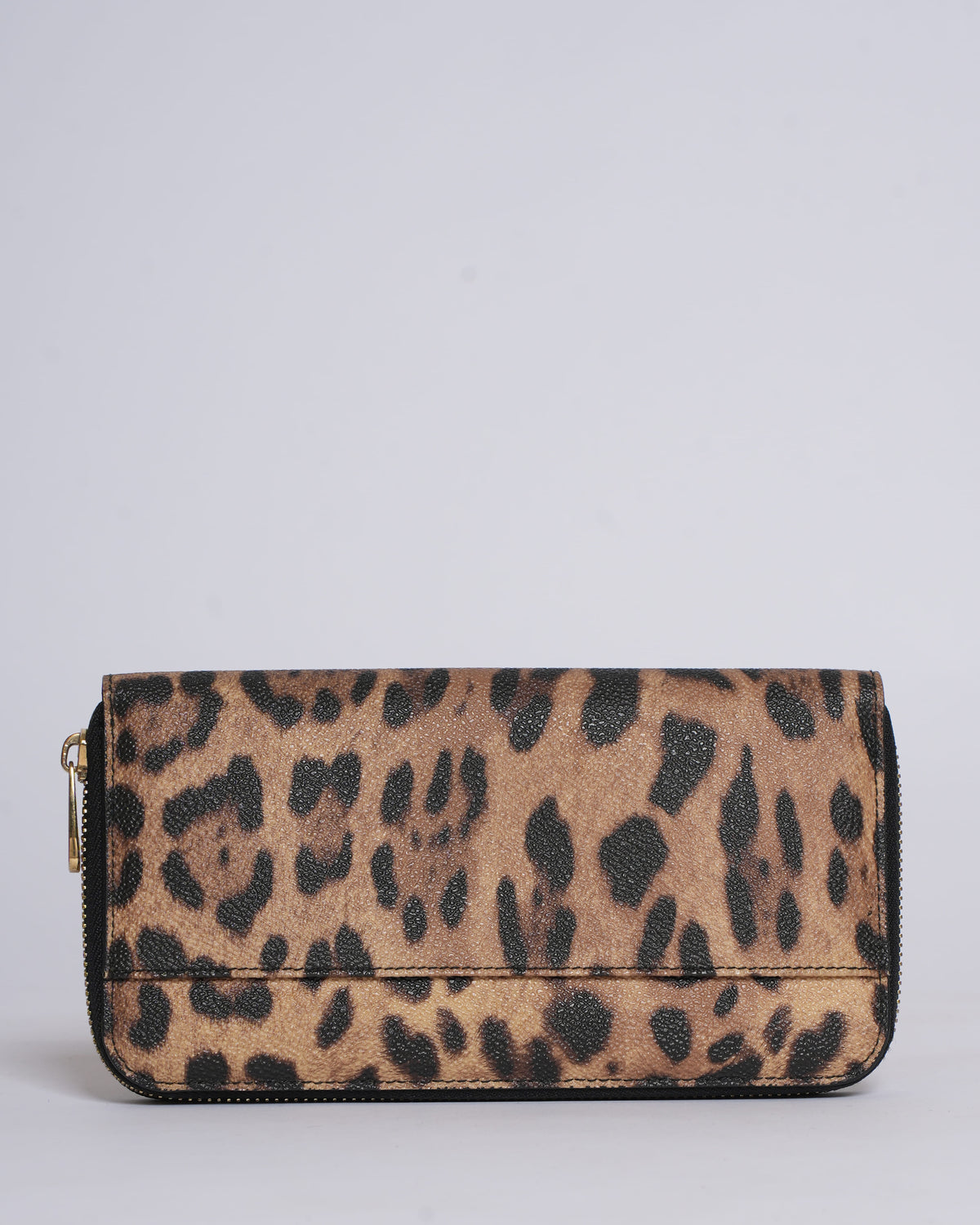 Dolce & Gabbana Leopard Print Coated Canvas Zip-Around Wallet