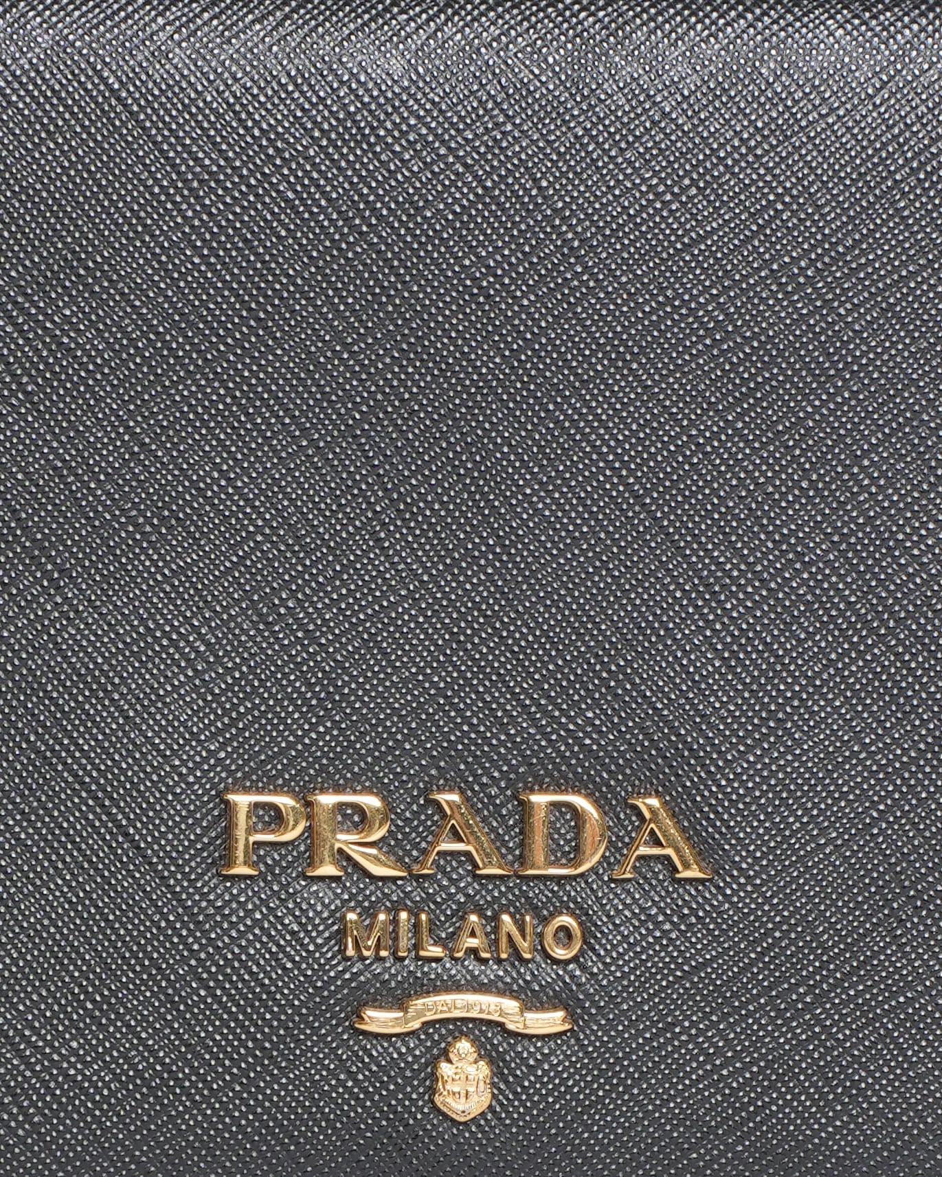 Prada Saffiano Leather Flap Chain Crossbody Bag in Black