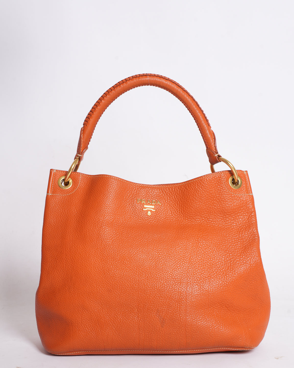 Prada Vitello Daino Orange Shoulder Bag