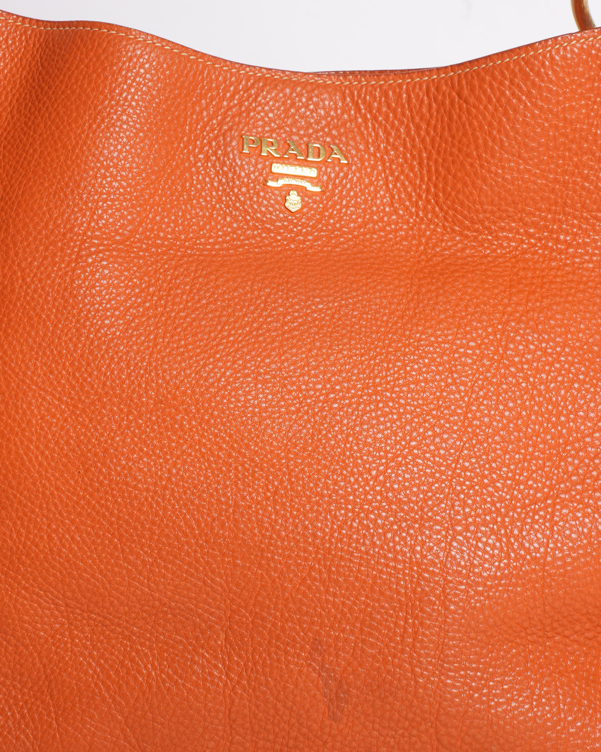 Prada Vitello Daino Orange Shoulder Bag