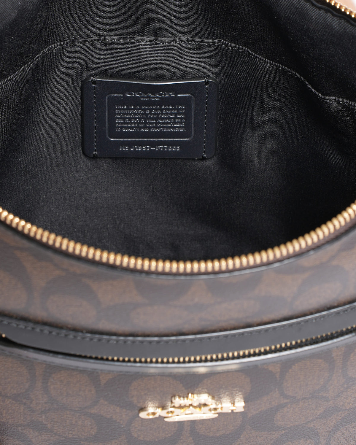 Coach Monogram Crossbody Messenger Bag in Brown