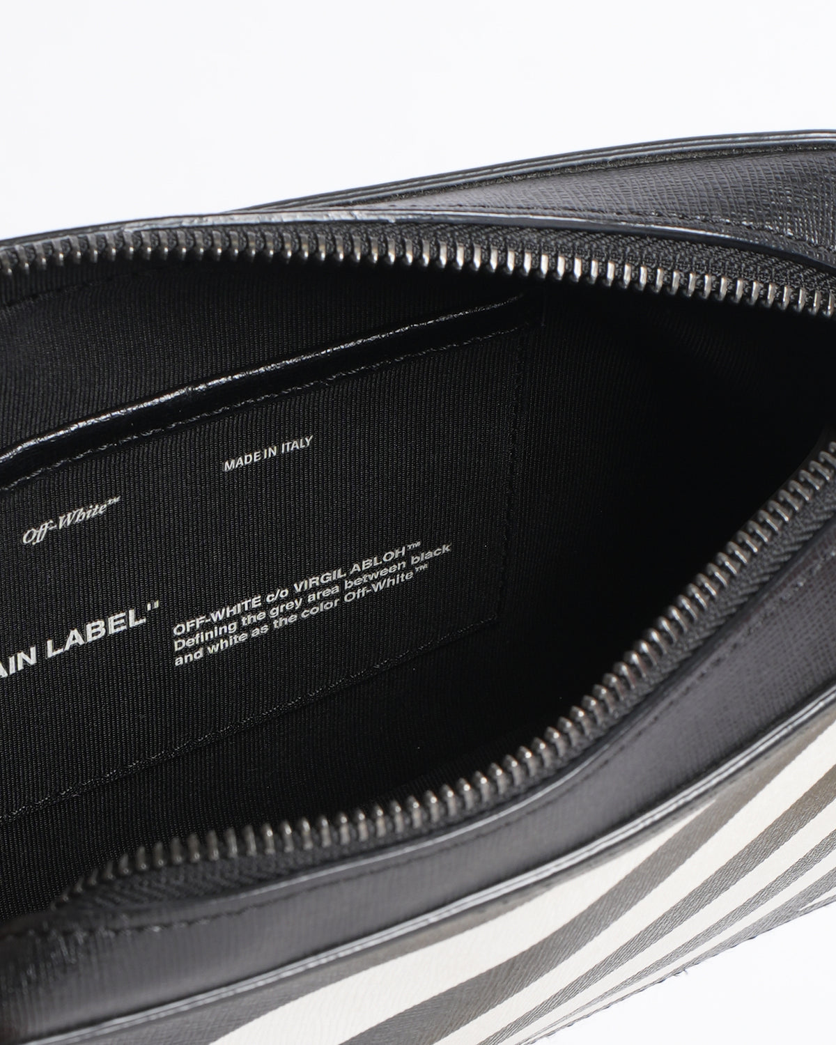 Off white Diagonal Stripe Leather Crossbody