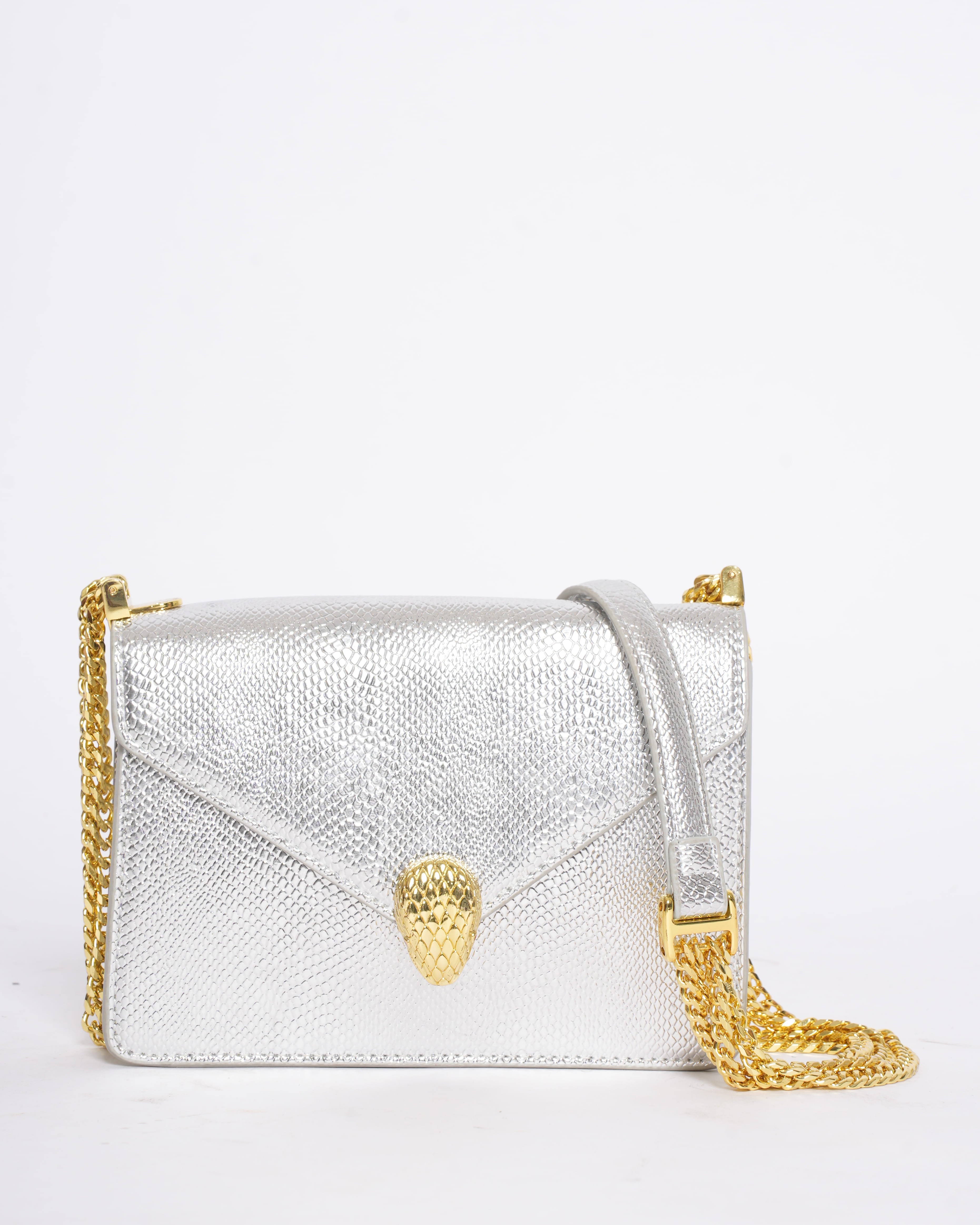 New Bvlgari Serpenti Forever Mini Silver Crossbody Bag