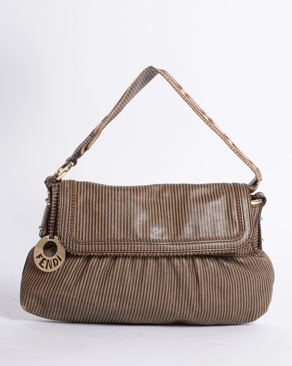 Fendi Mini Striped Chef Shoulder Bag