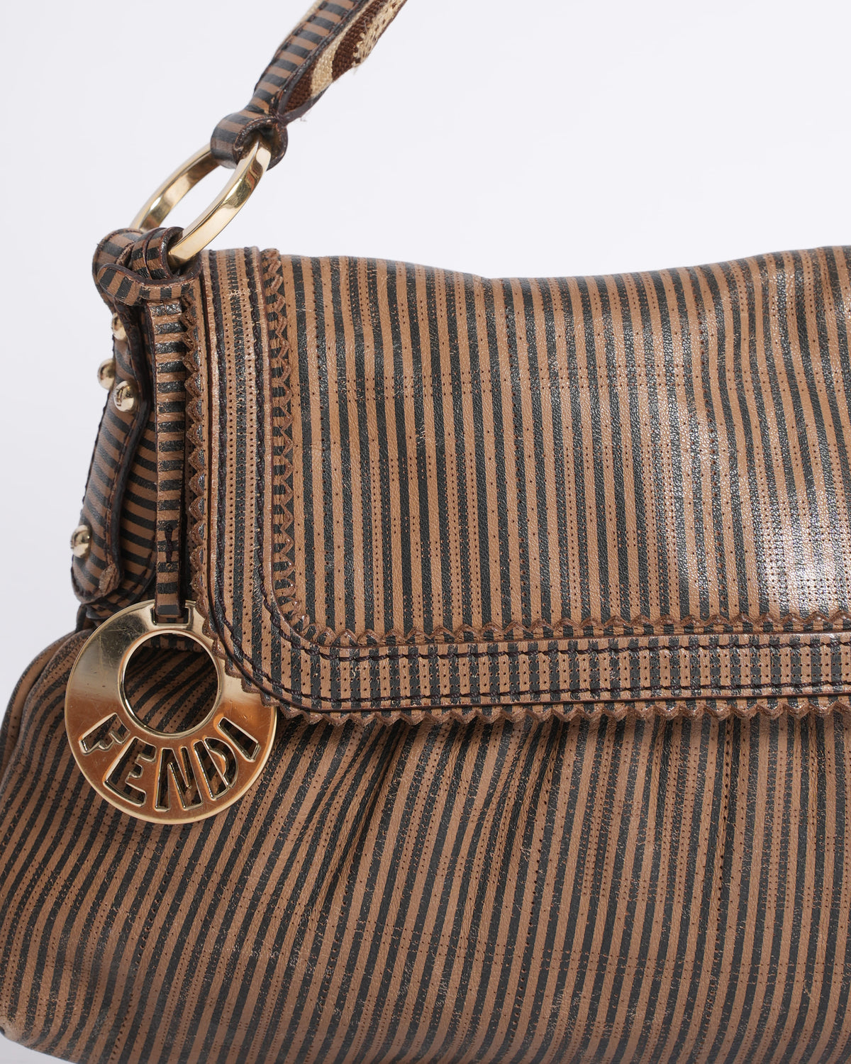 Fendi Mini Striped Chef Shoulder Bag