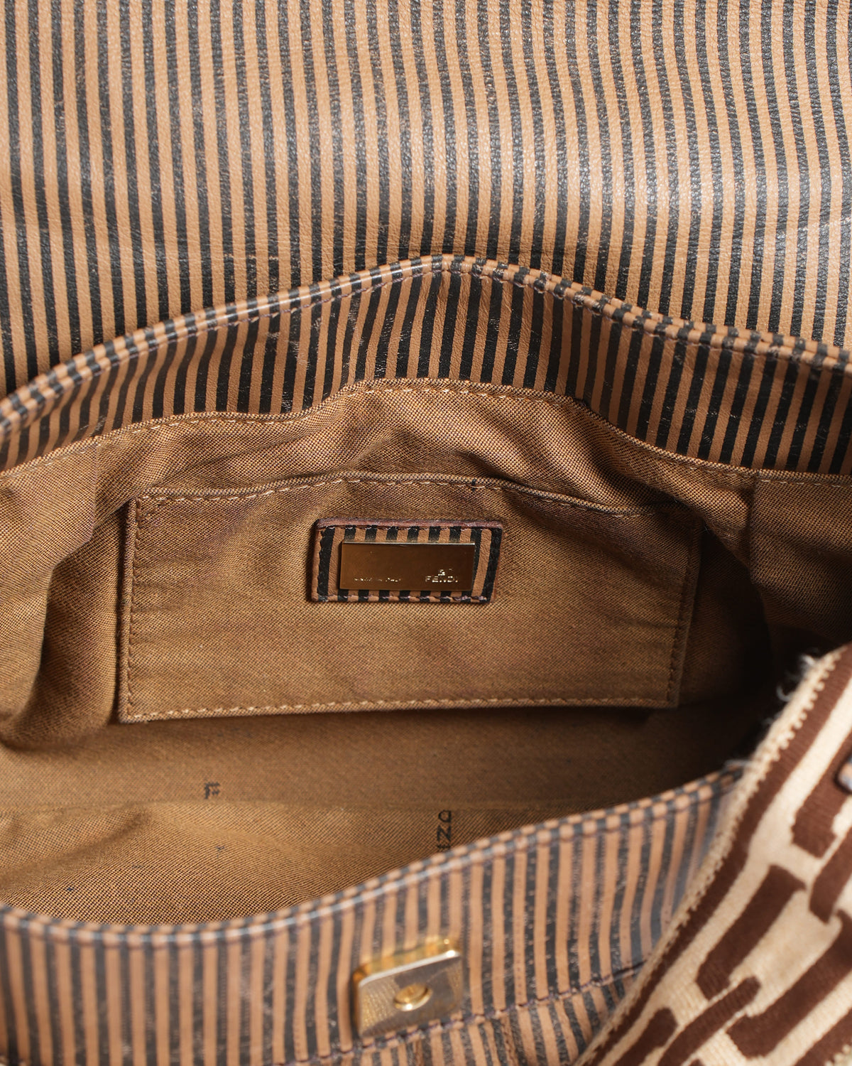 Fendi Mini Striped Chef Shoulder Bag