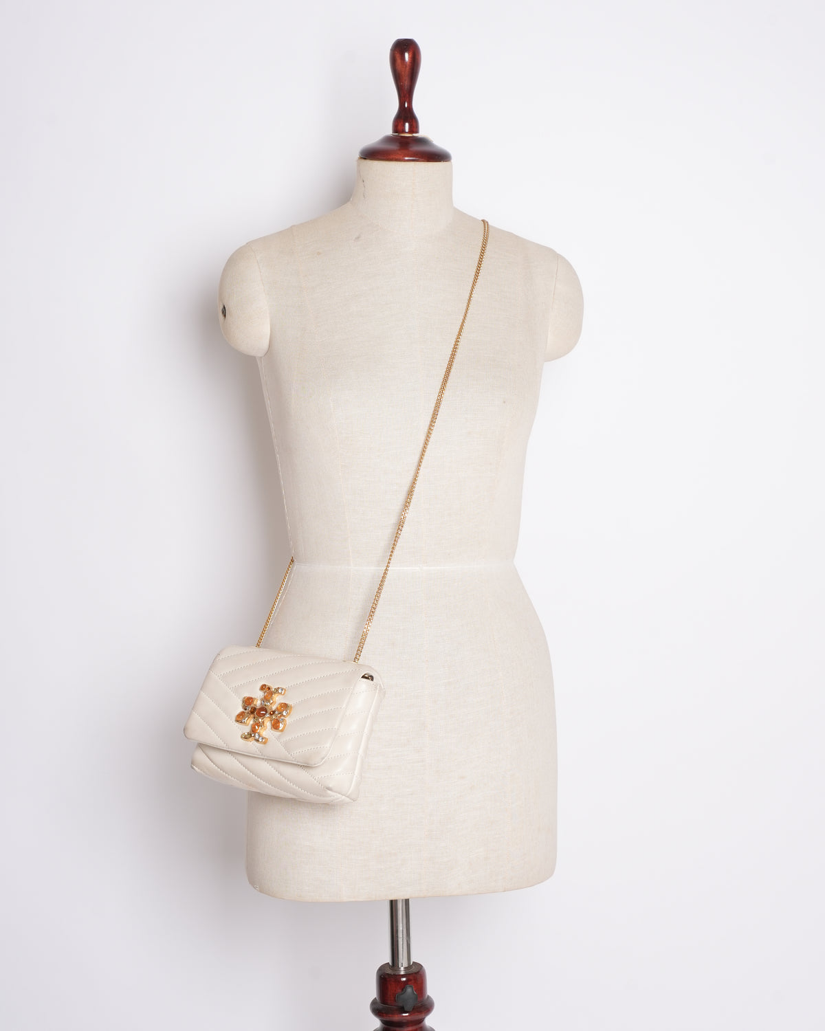 Tory Burch Kira Chevron Studded Logo Shoulder Bag