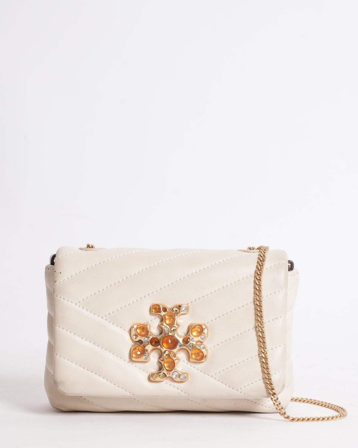 Tory Burch Kira Chevron Studded Logo Shoulder Bag