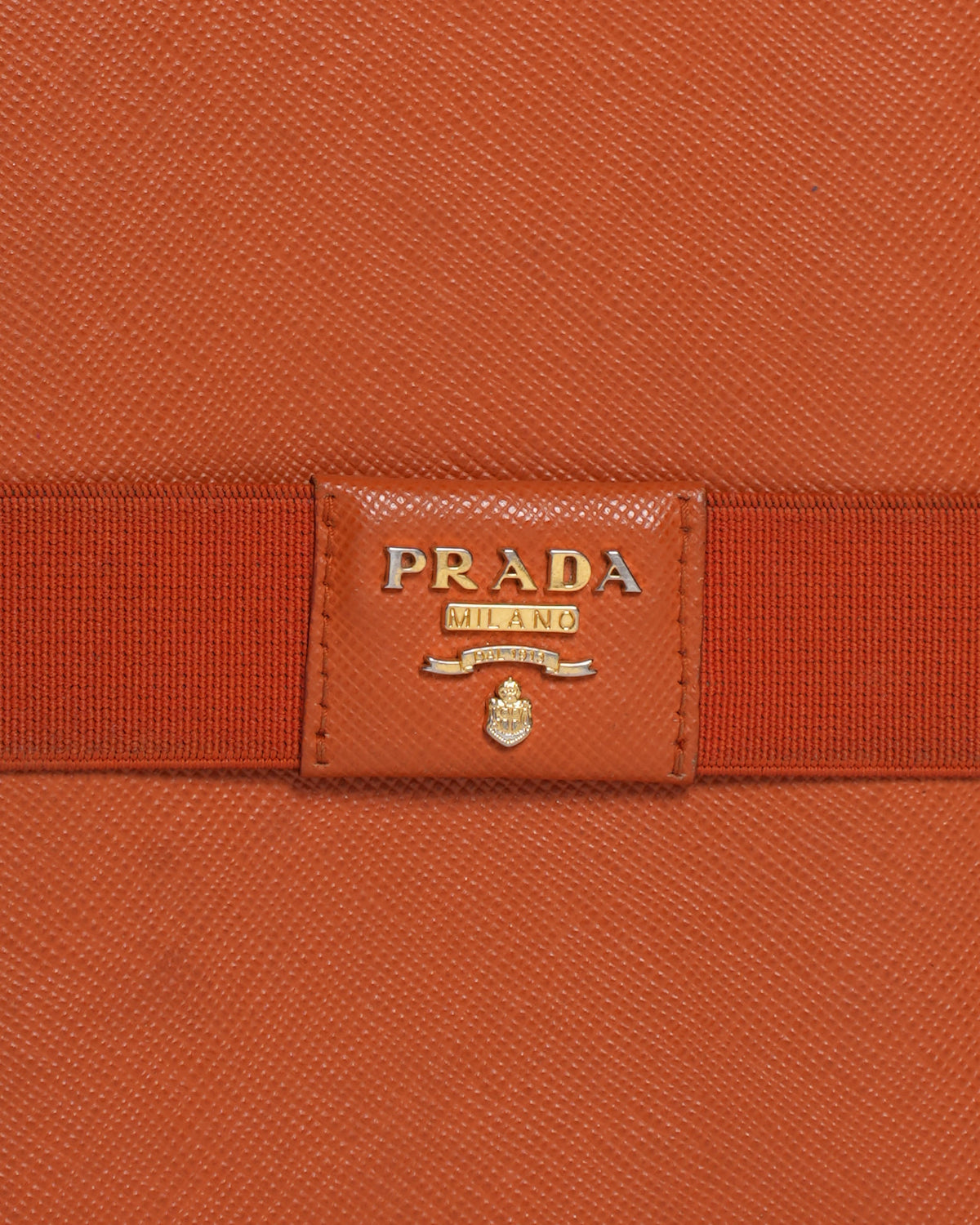 Prada orange saffiano leather wallet
