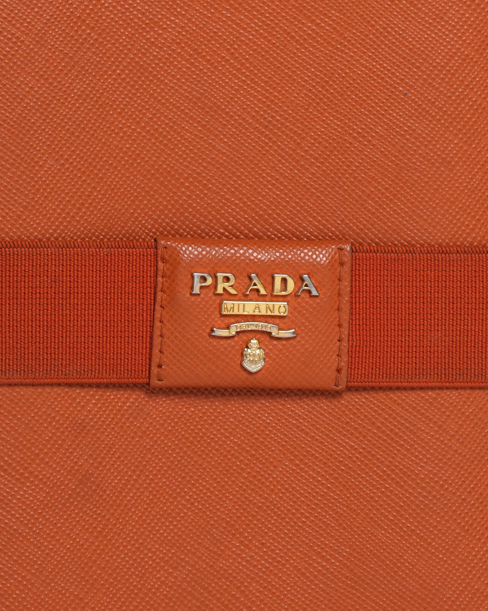 Prada orange saffiano leather wallet