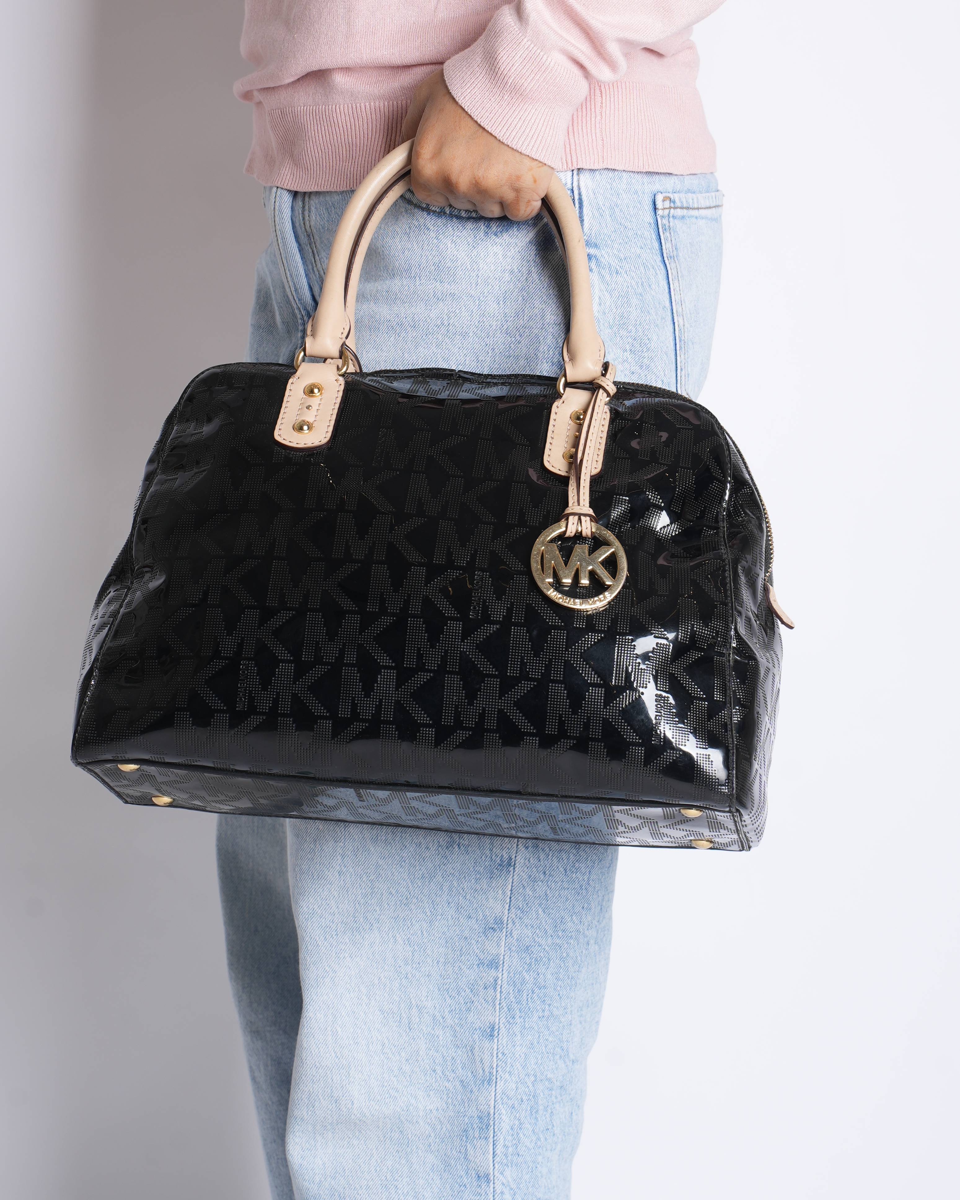 Michael Kors Black signature patent leather HandBag