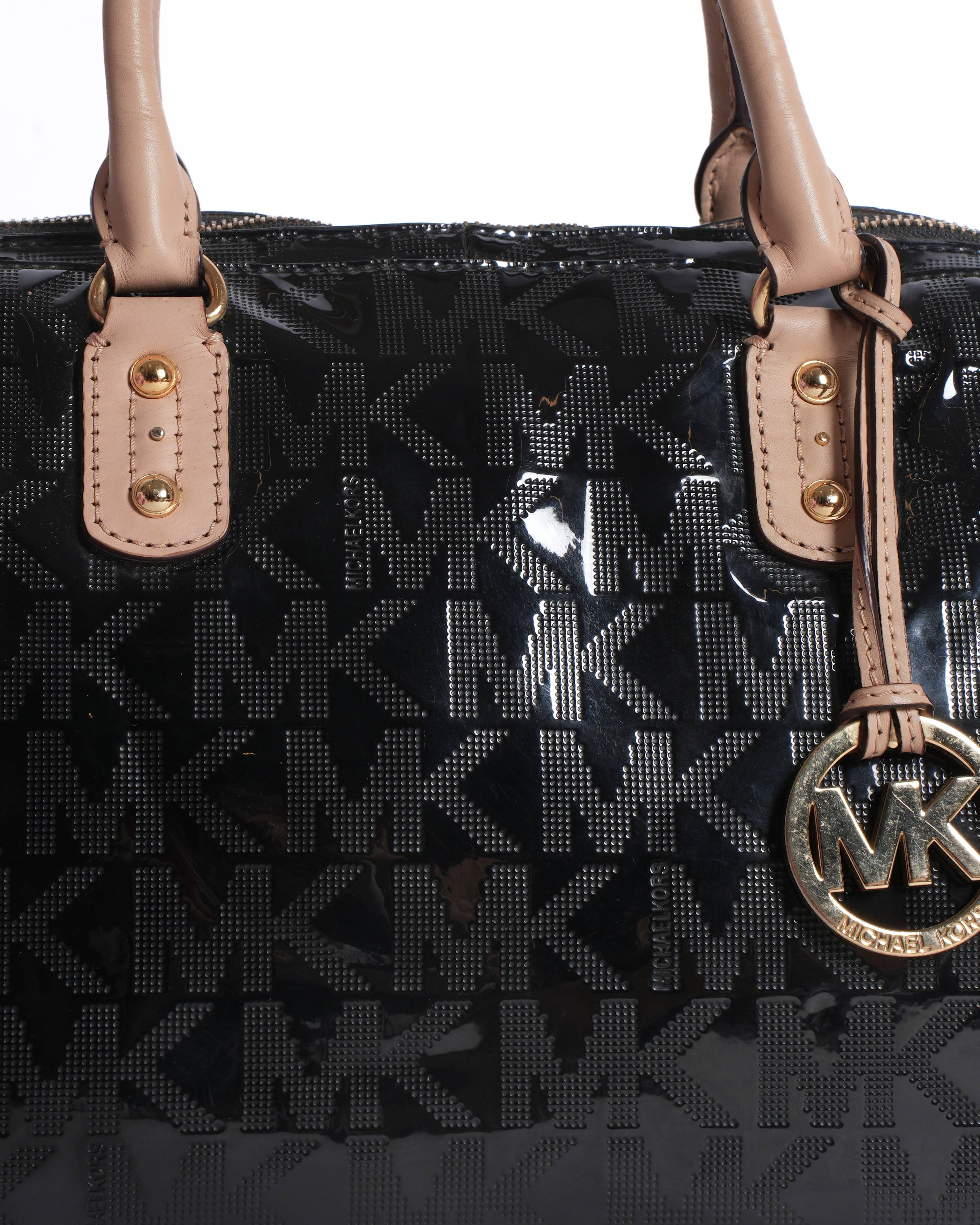 Michael Kors Black signature patent leather HandBag