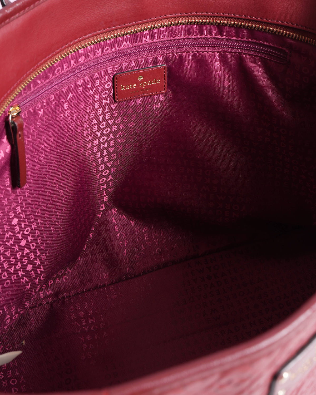 Kate Spade Monogram Embossed Tote In Maroon