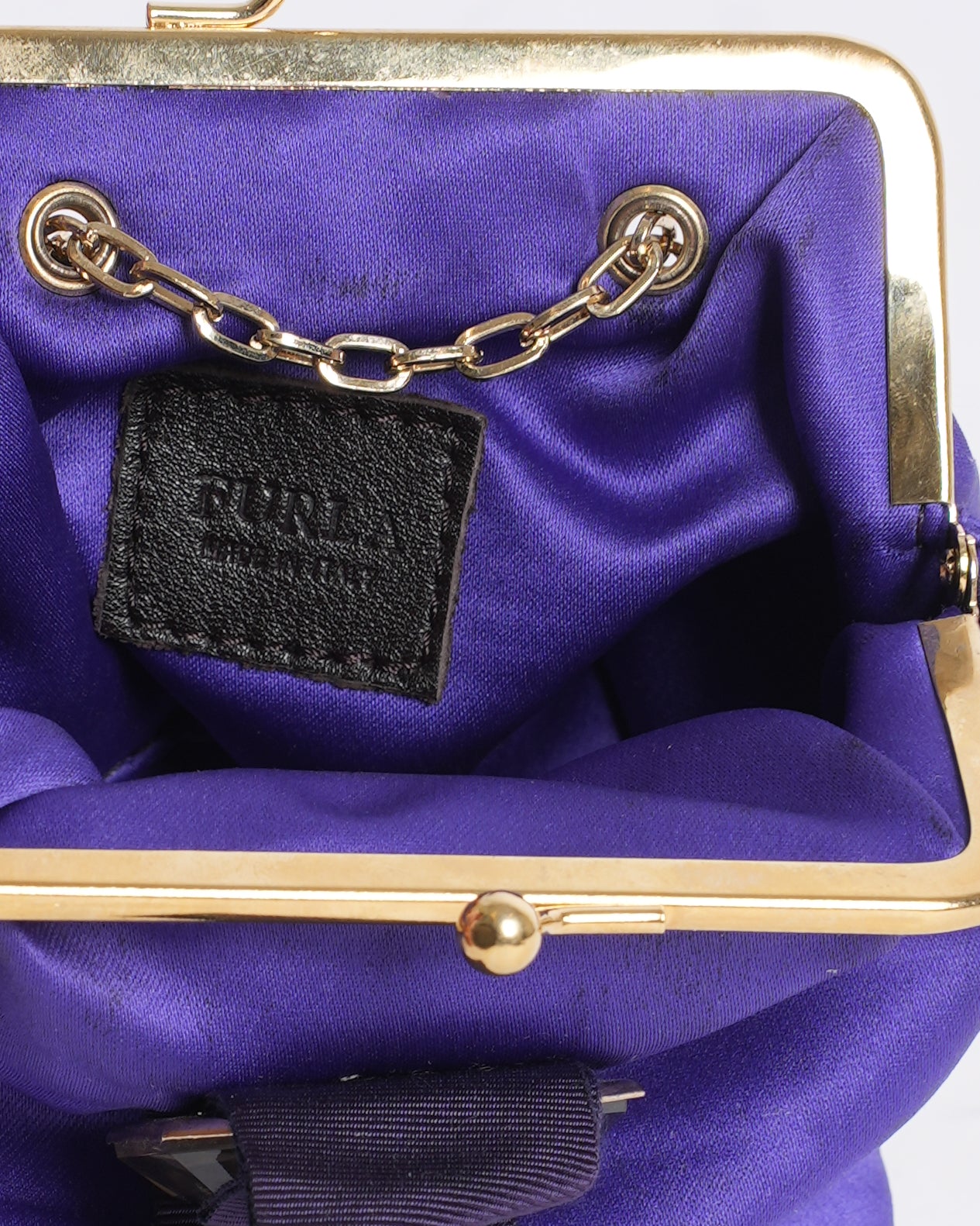 Vintage Furla Mini Clutch With Crossbody Chain