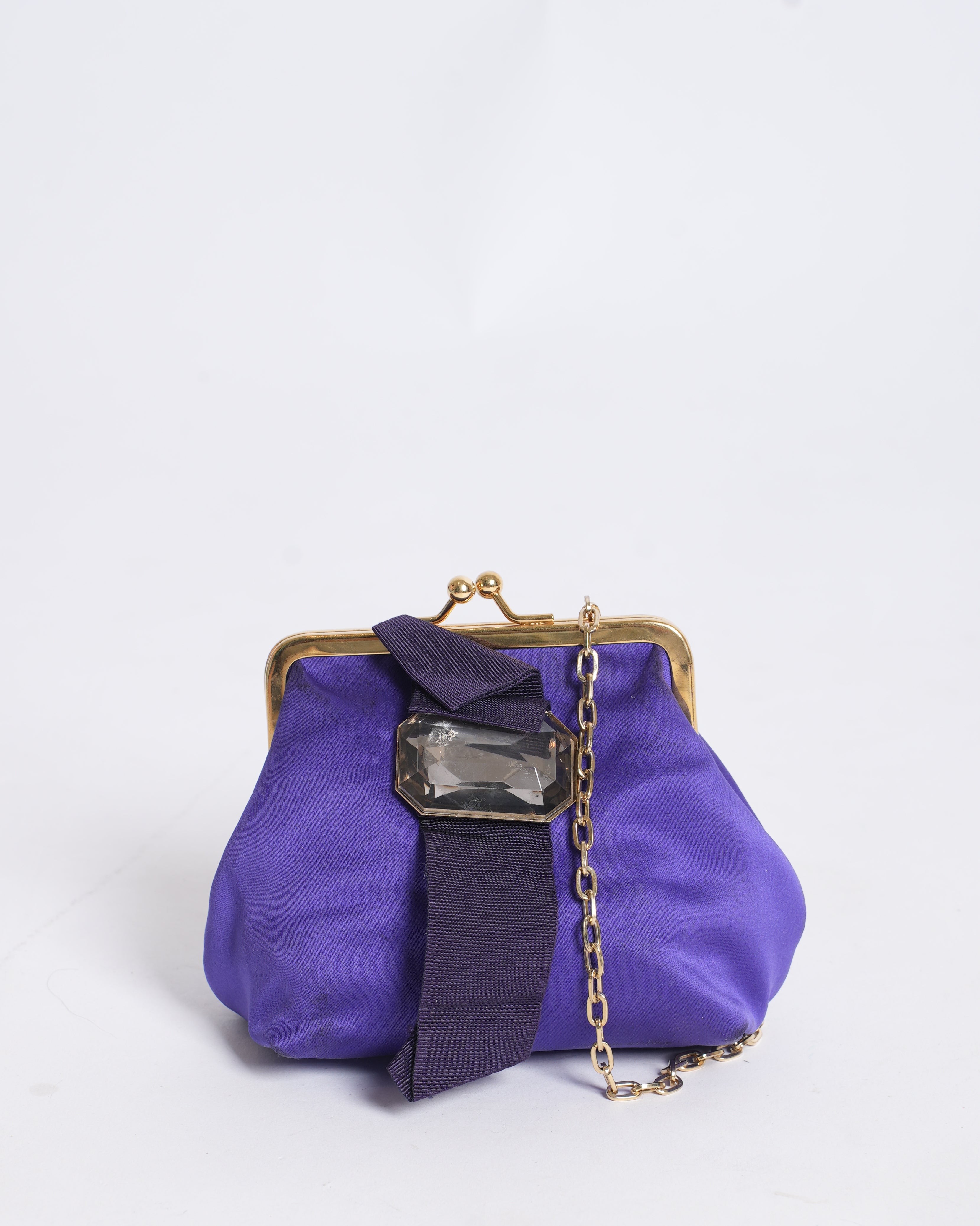 Vintage Furla Mini Clutch With Crossbody Chain