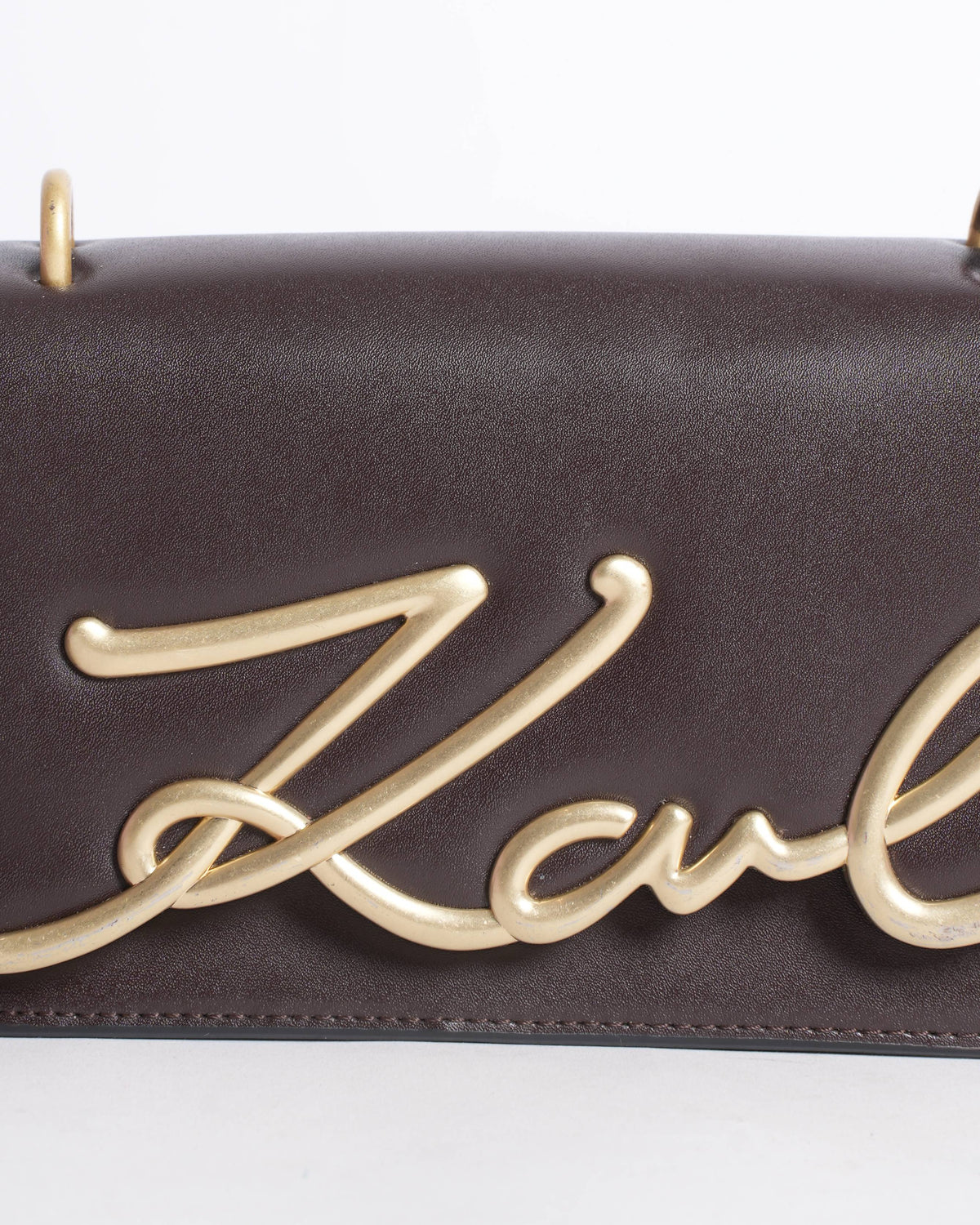Karl lagerfeld brown leather crossbody bag